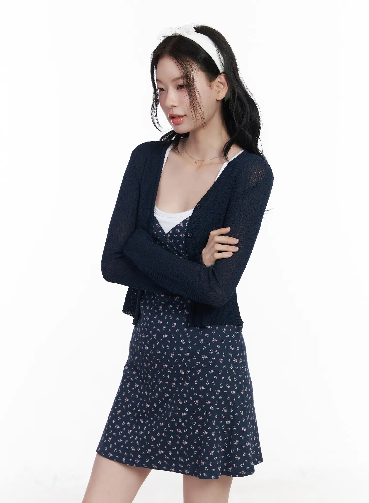 Sheer Two-Button Cardigan CA509 - Image 9