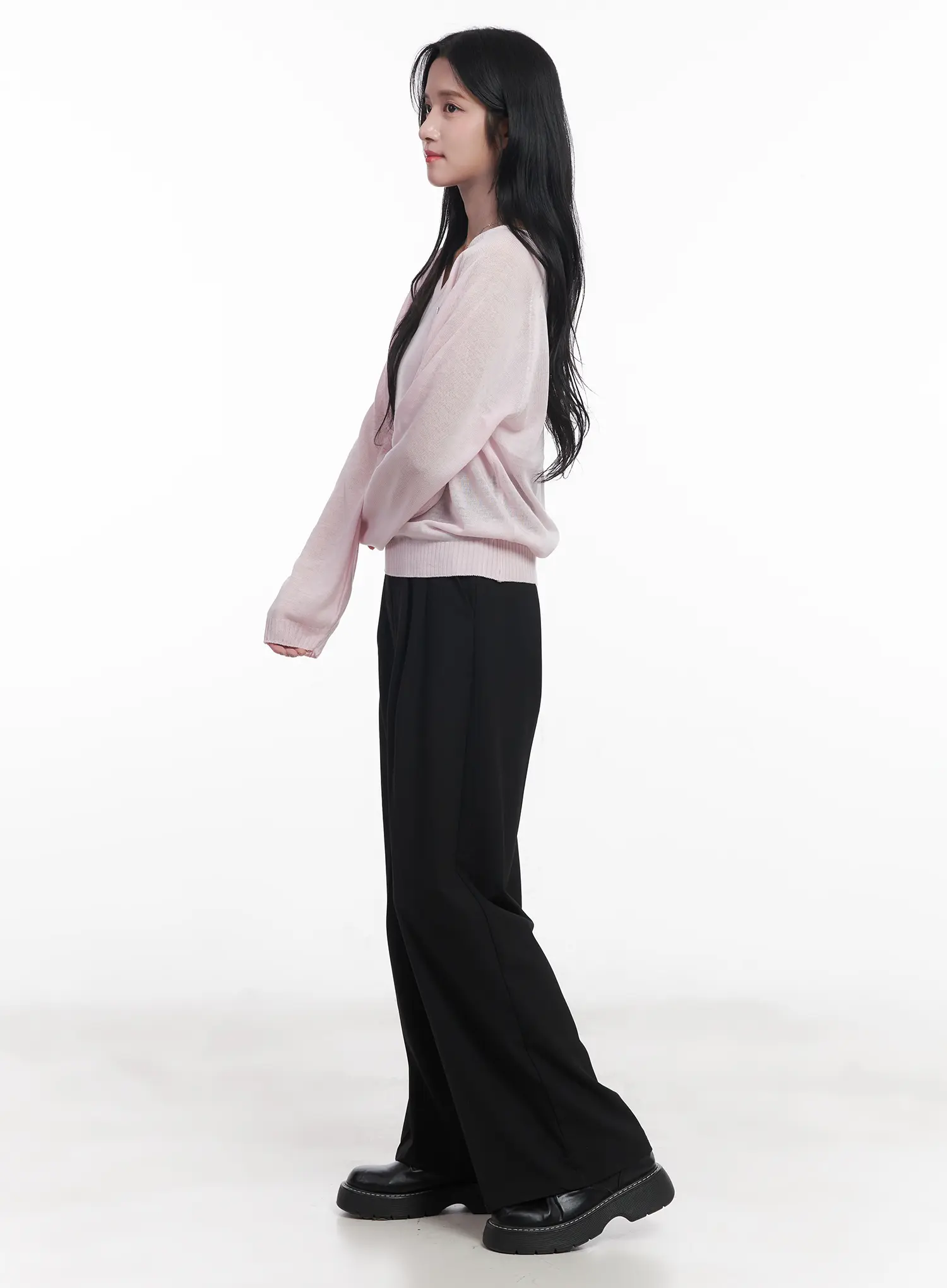 Sheer V-Neck Sweater CU523 - Image 5