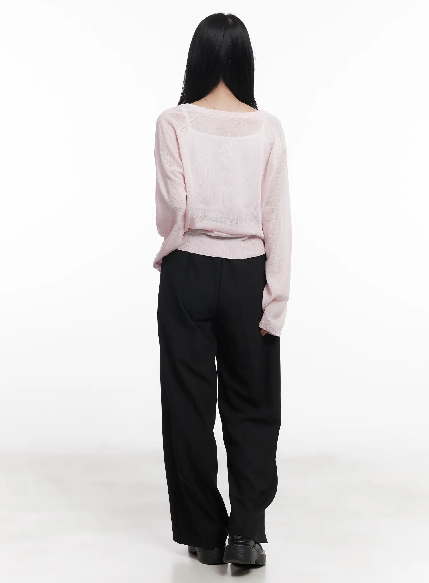 Sheer V-Neck Sweater CU523 - Image 7