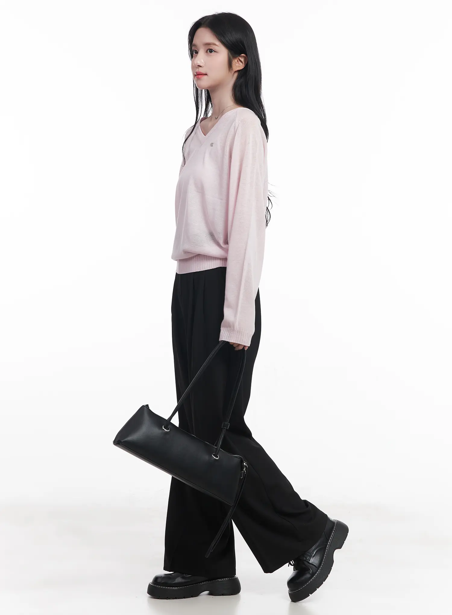 Sheer V-Neck Sweater CU523 - Image 9