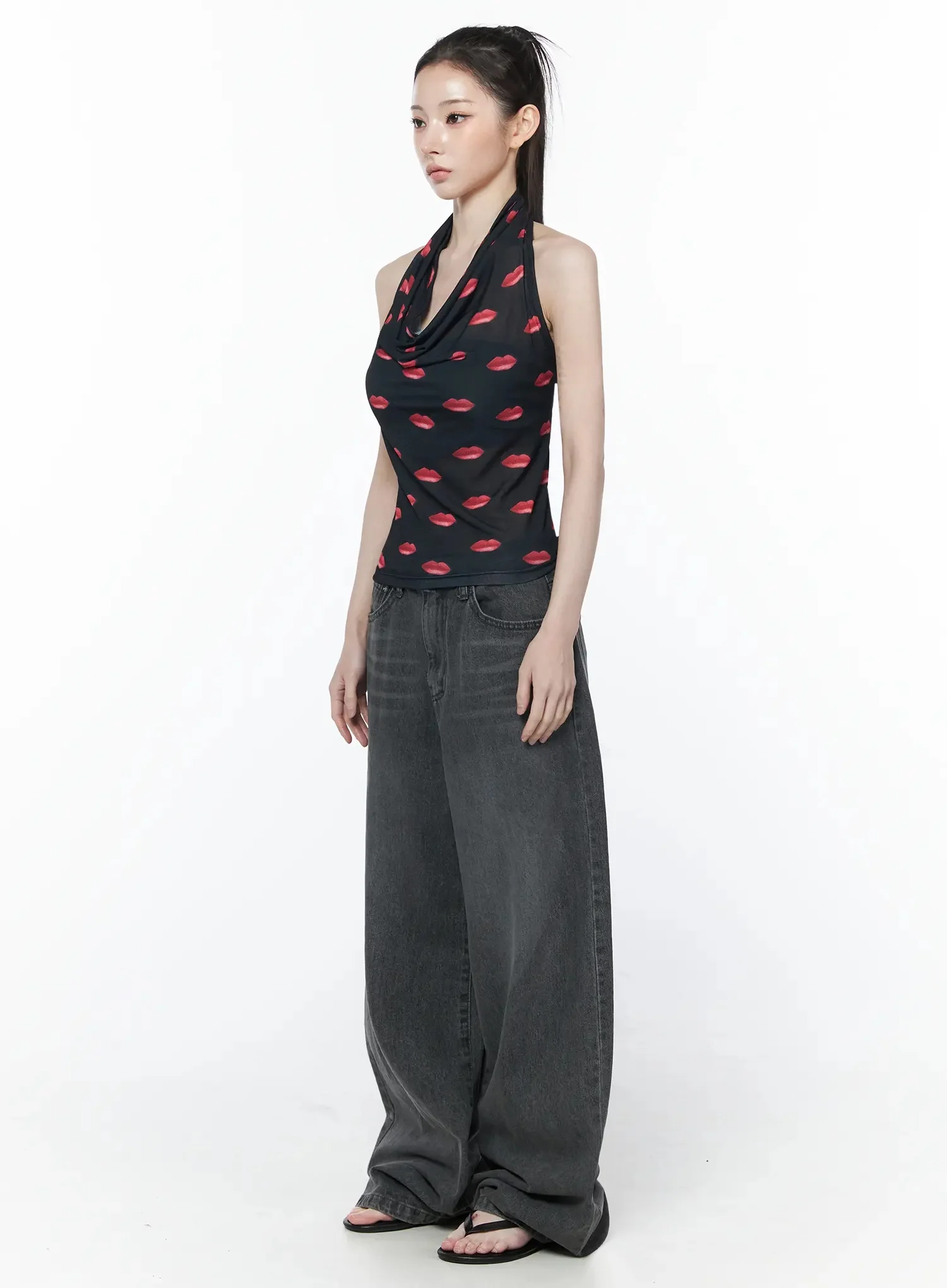 Shia Vintage Wash Wide-Leg Jeans IY514 - Image 6