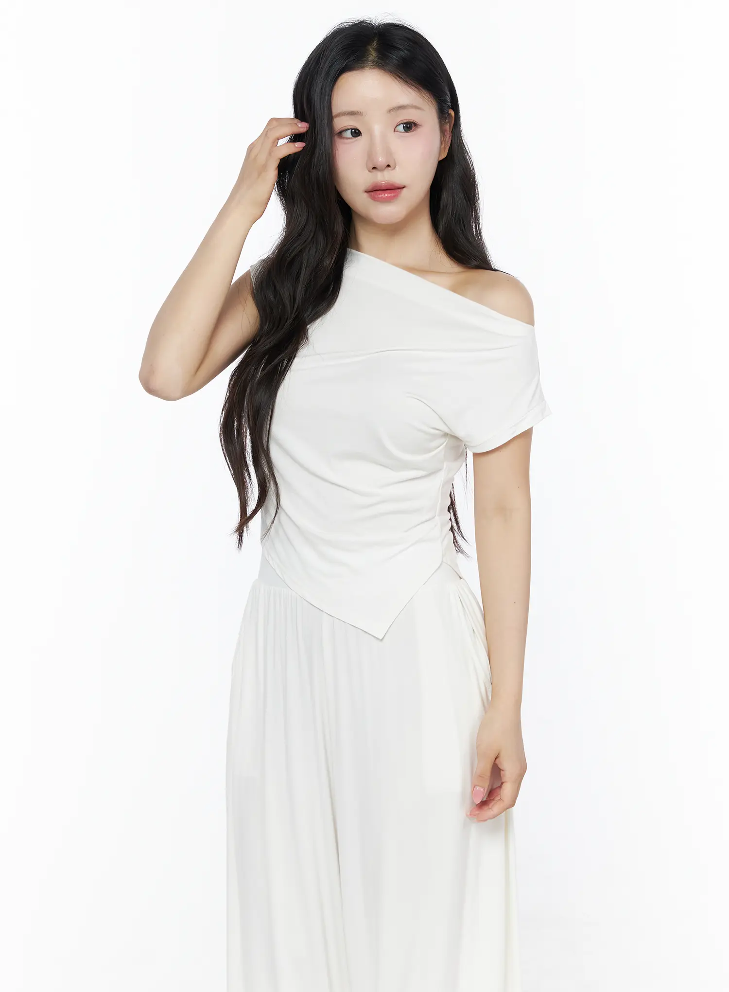 Shirred Boat Neck Tee and Sweatpants Set IU525 - Image 6