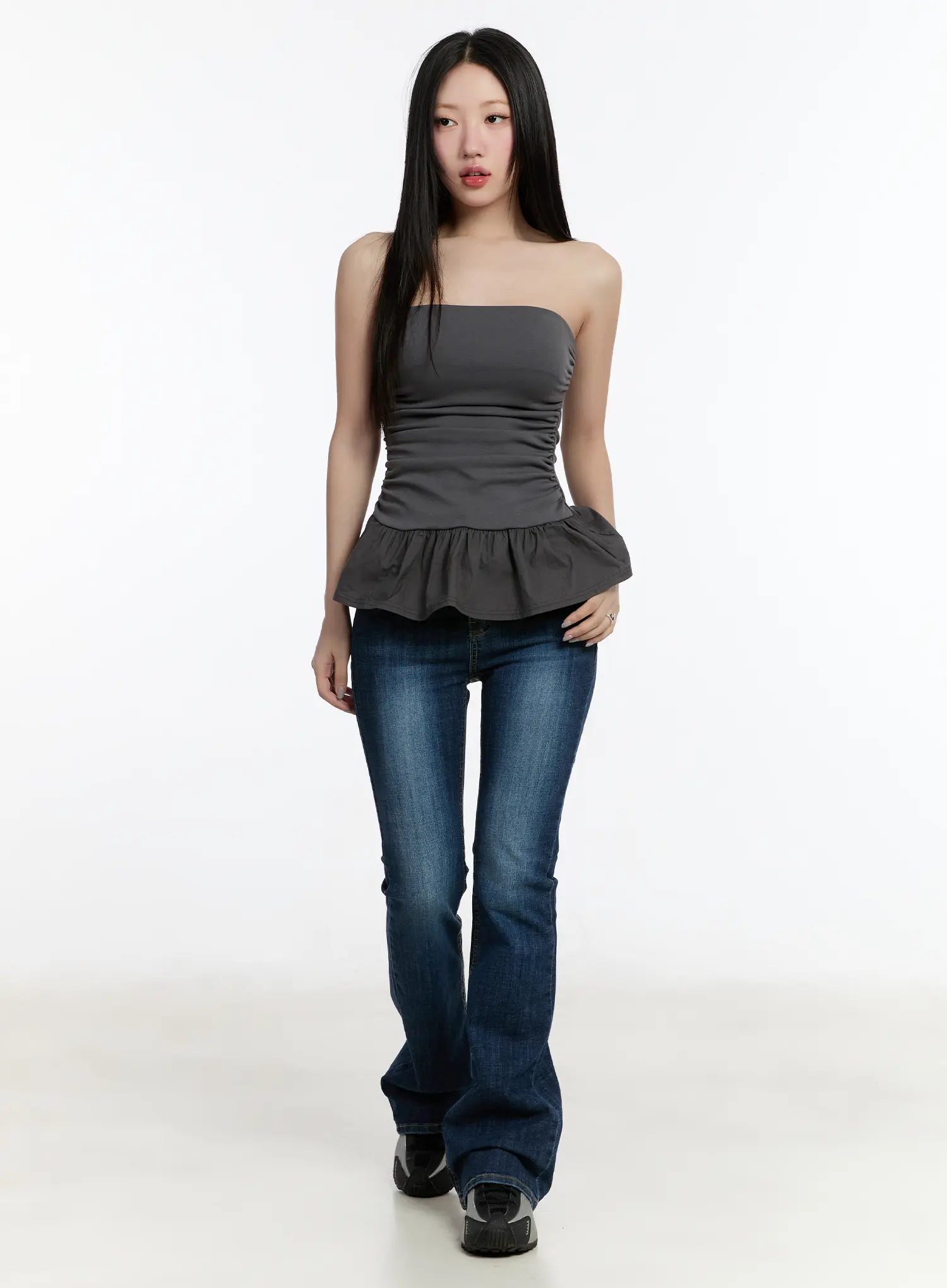 Shirred Flare Tube Top CM511 - Image 3