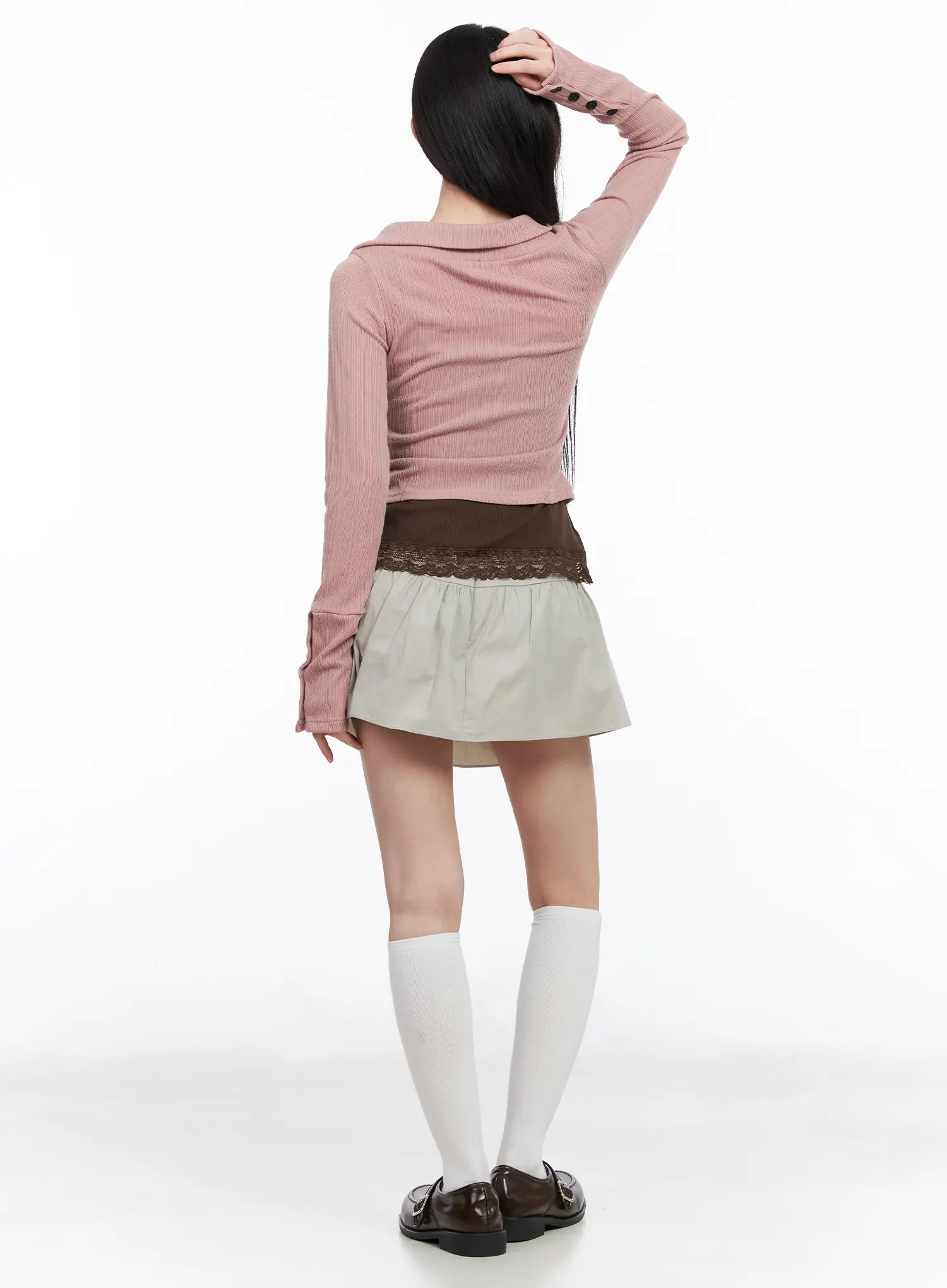 Shirred Flared Mini Skirt CM518 - Image 7