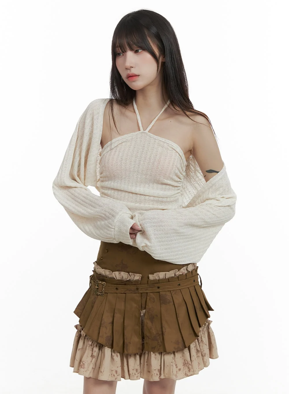 Shirred Halter and Bolero Cardigan Set CA426 - Image 4