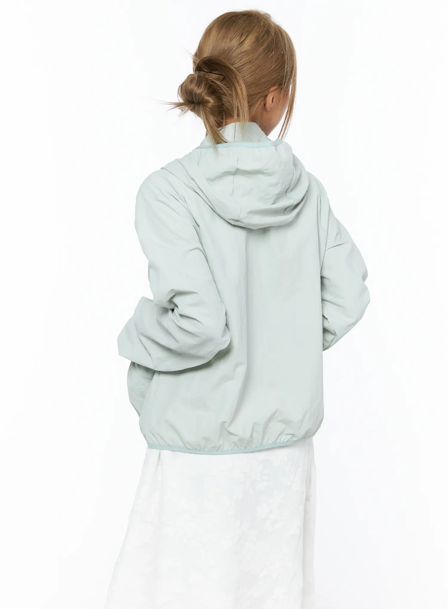 Shirred Hooded Windbreaker CU523 - Image 8
