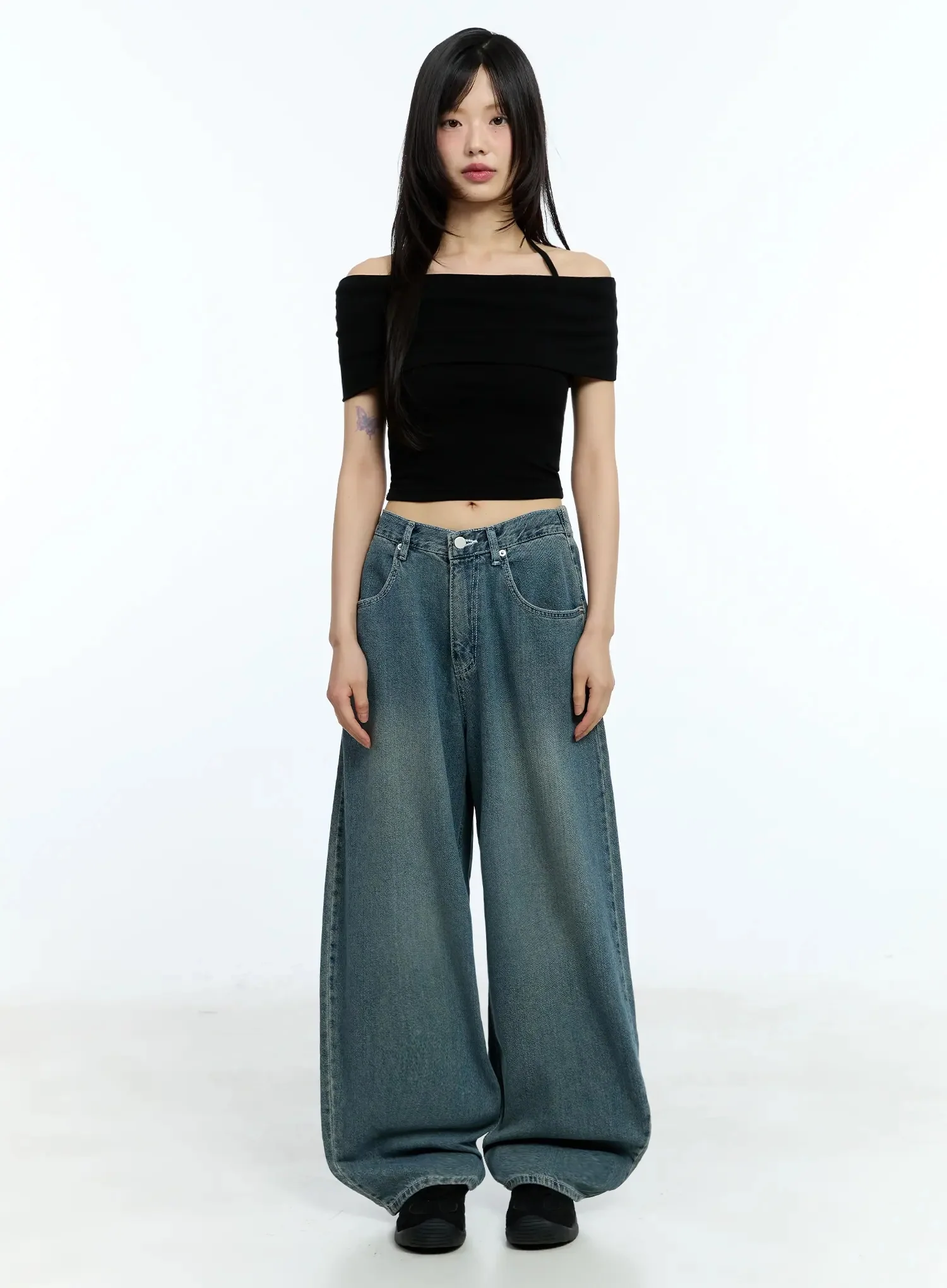 Shirred Off-Shoulder Short-Sleeve Tee IU525 - Image 5