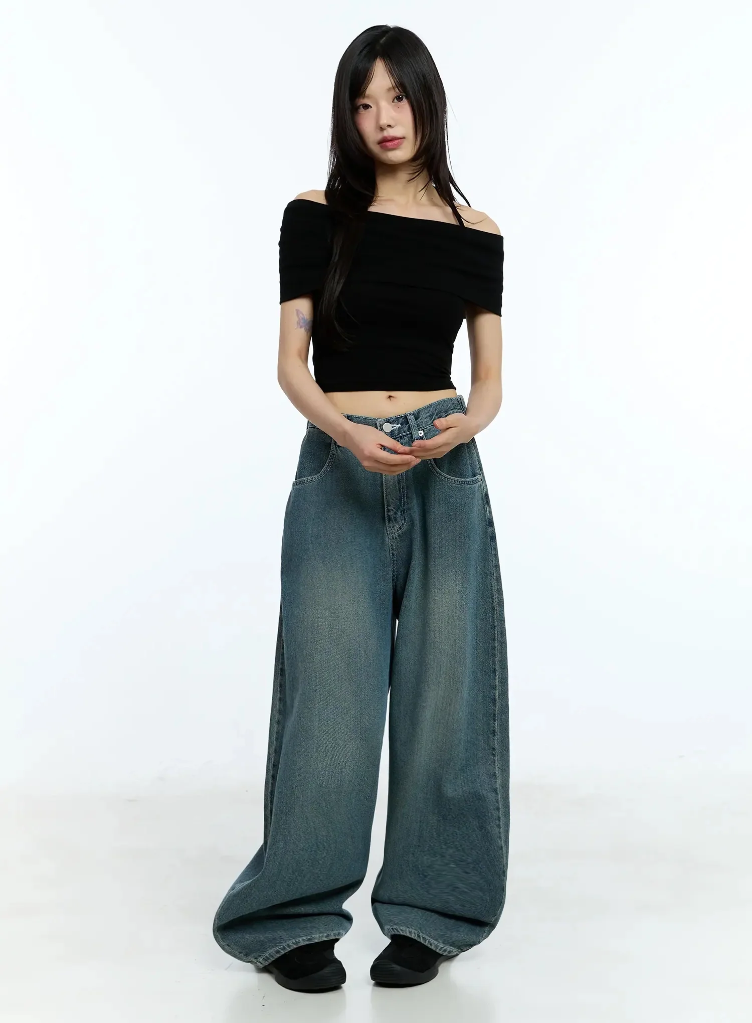 Shirred Off-Shoulder Short-Sleeve Tee IU525 - Image 6