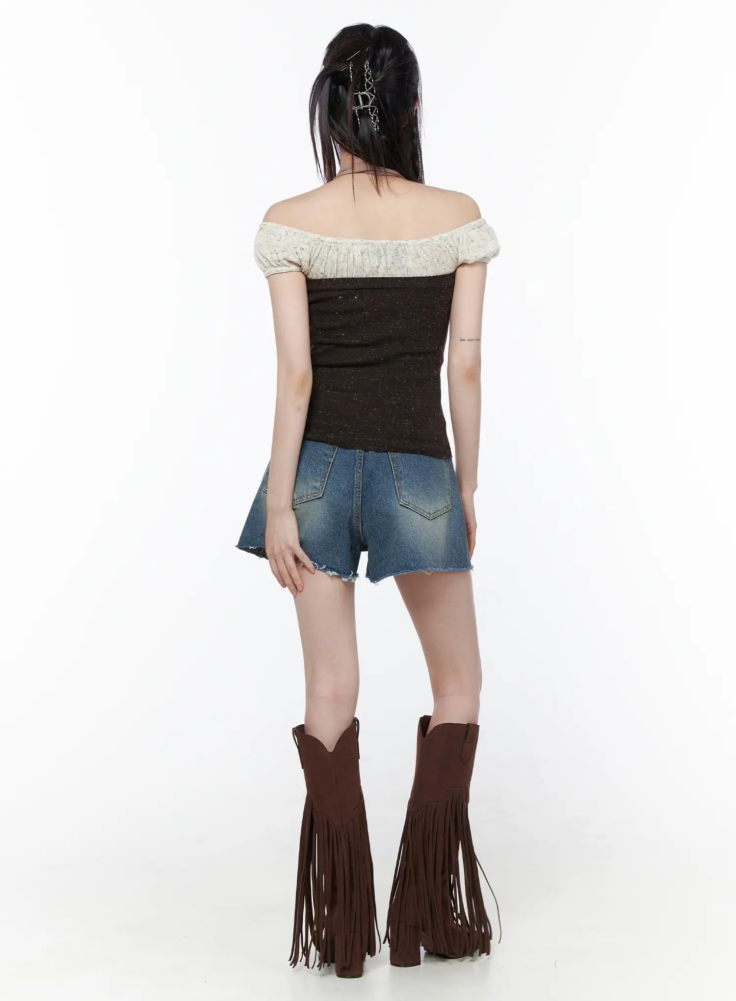 Shirred Off-Shoulder Top CU519 - Image 5