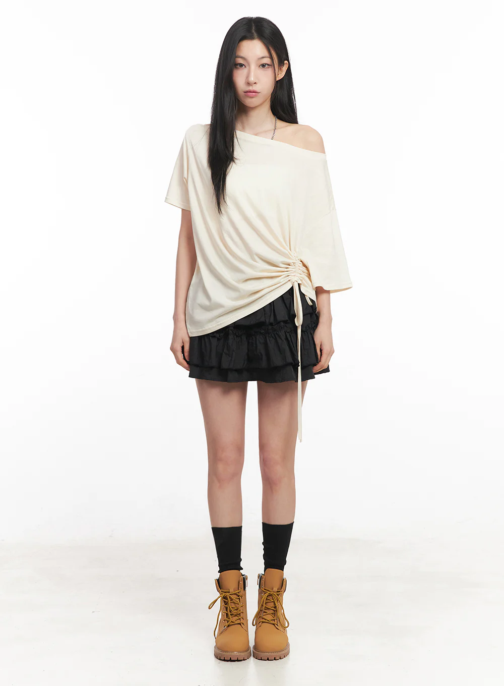 Shirred One-Shoulder Top IY516 - Image 5