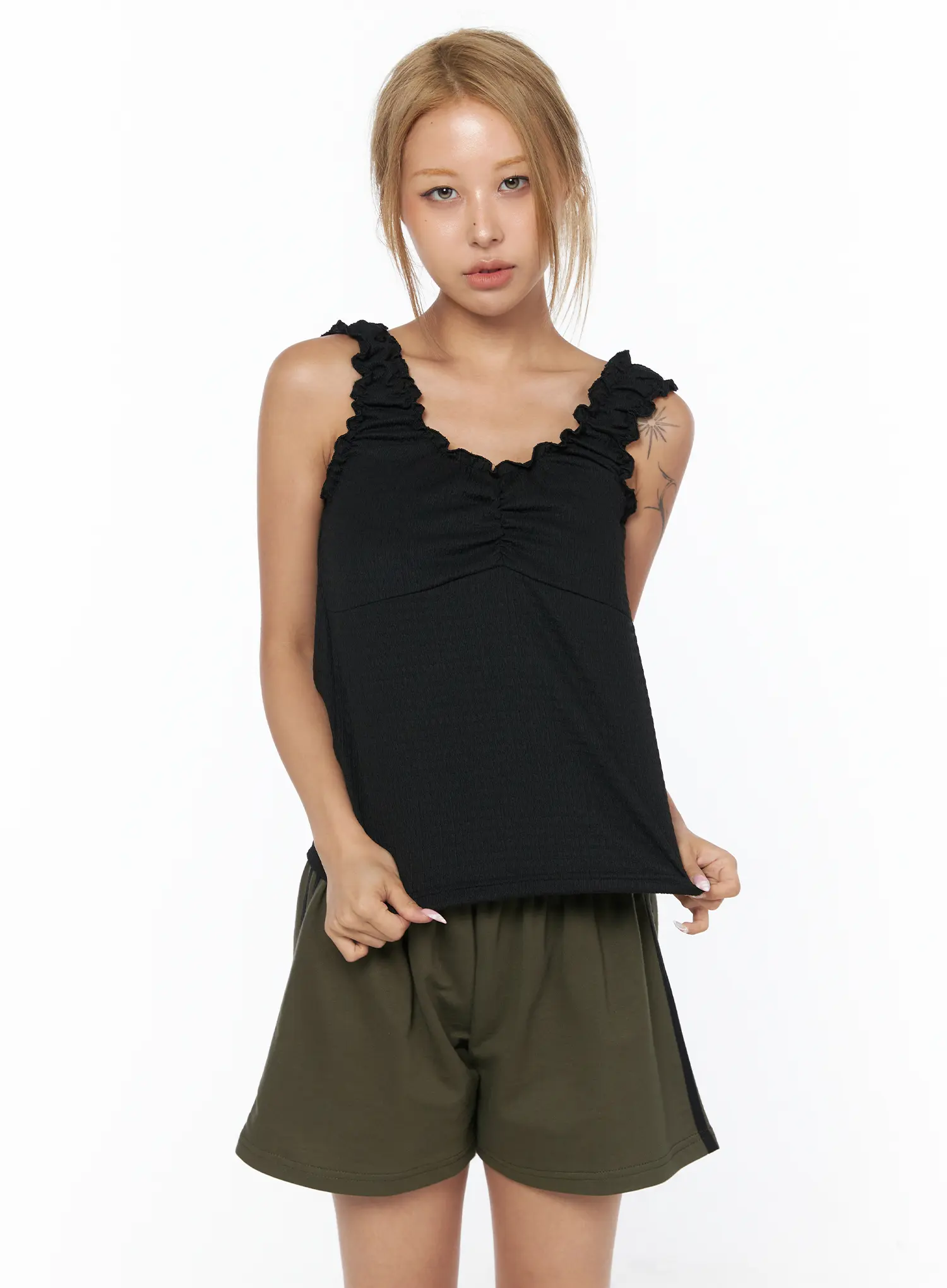 Shirred Ruffle Tank Top CU524 - Image 10