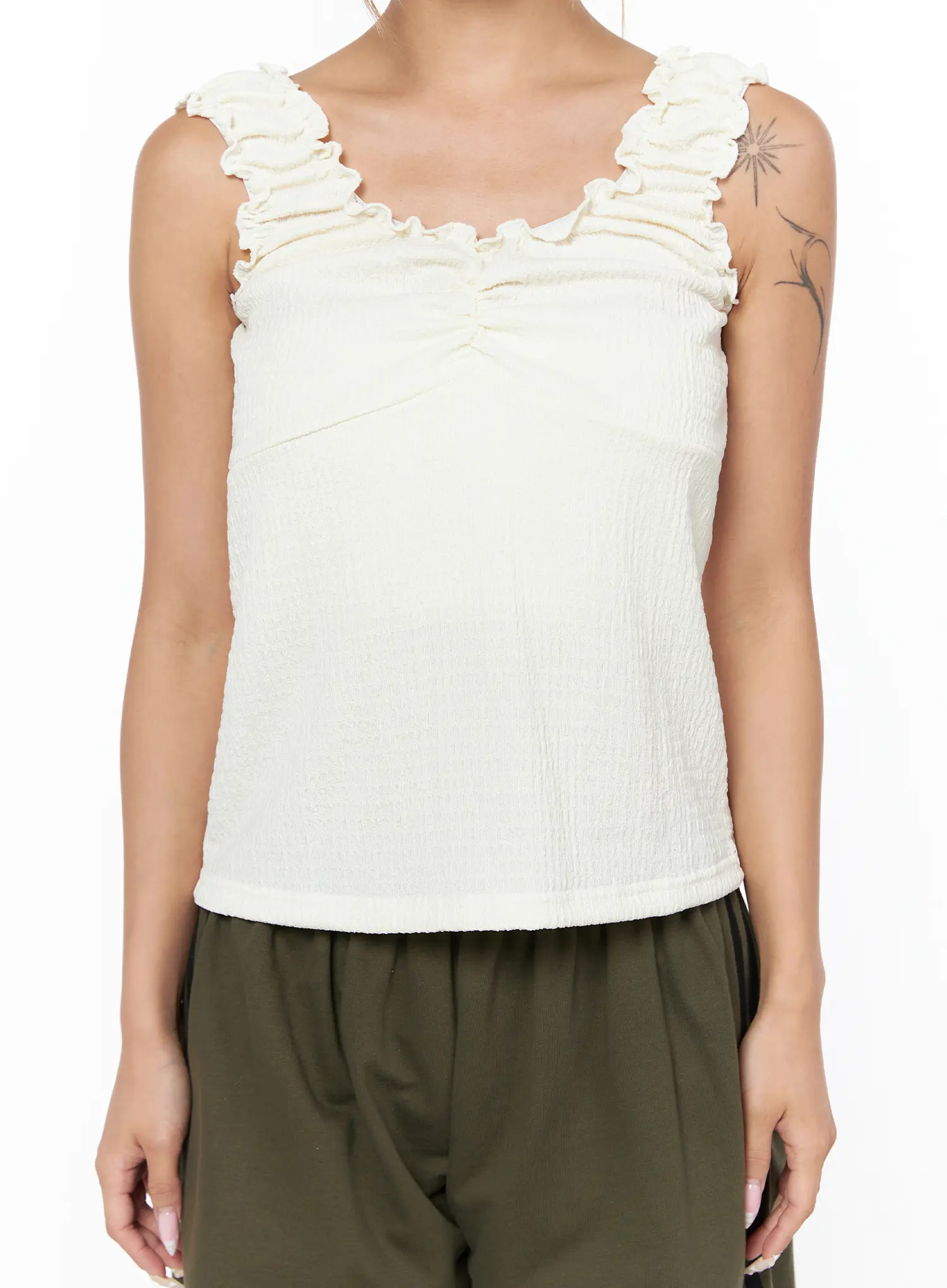 Shirred Ruffle Tank Top CU524 - Image 8