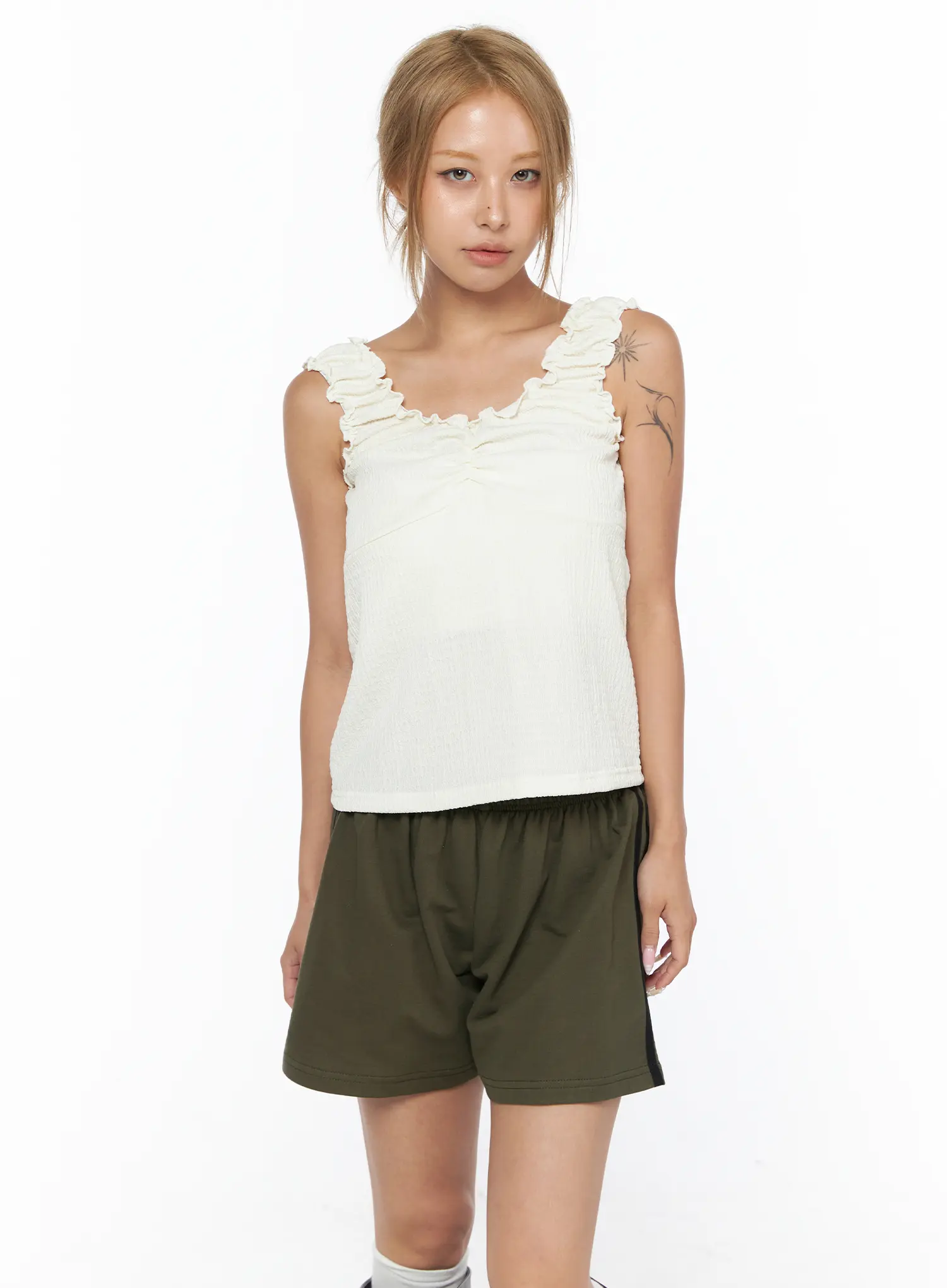 Shirred Ruffle Tank Top CU524 - Image 9