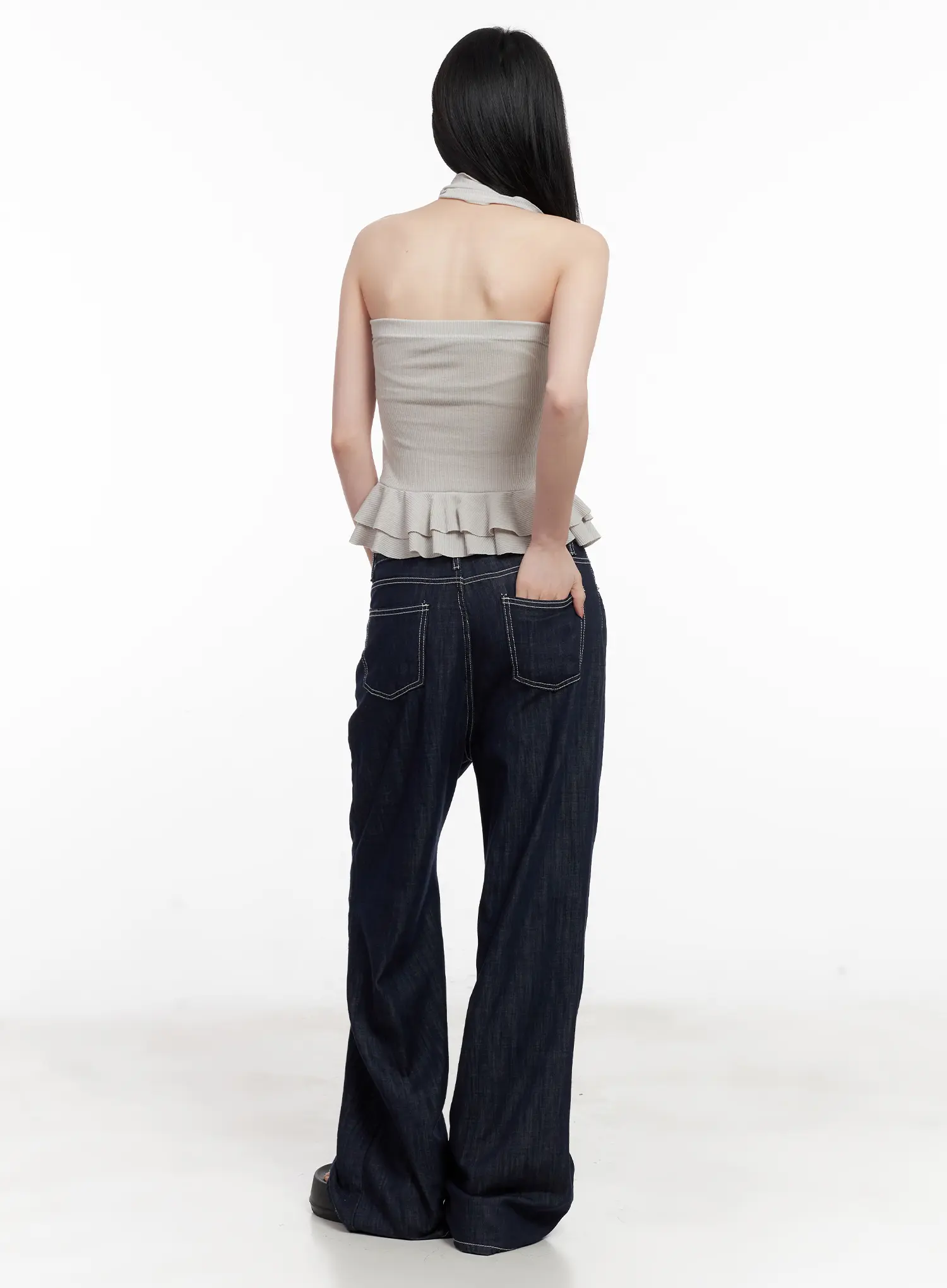 Shirred Ruffle Tube Top and Scarf Set CL501 - Image 6