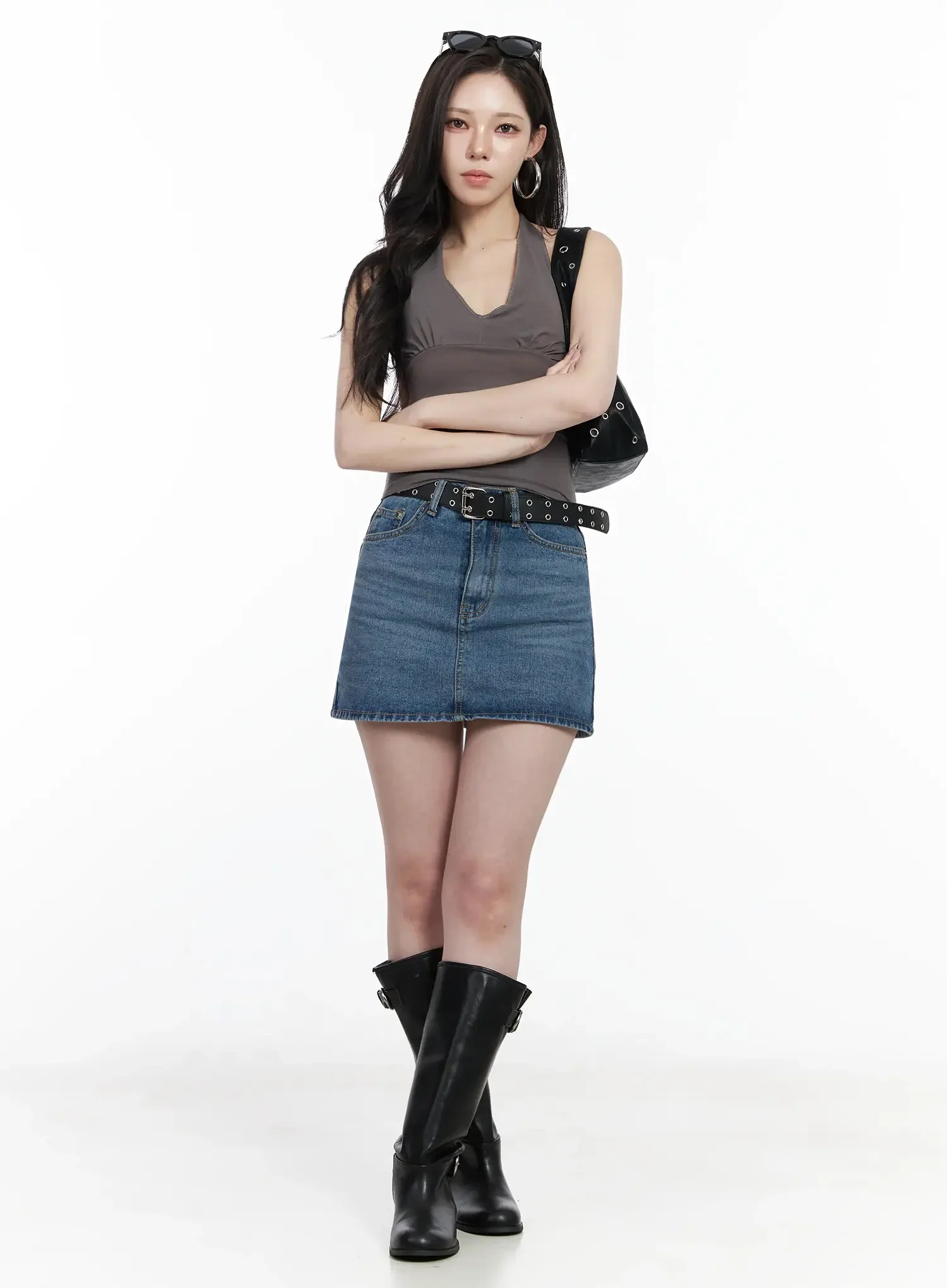 Shirred Sleeveless Halter Neck Tank Top IJ528 - Image 11