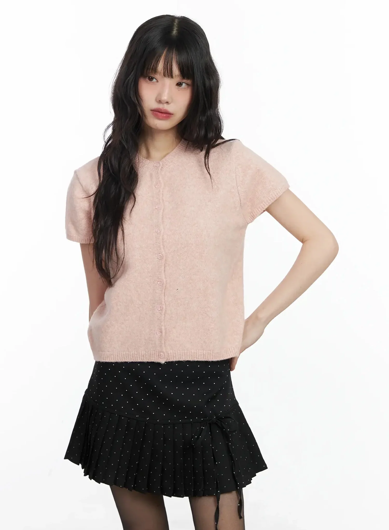 Short Sleeve Knit Top IF505 - Image 12