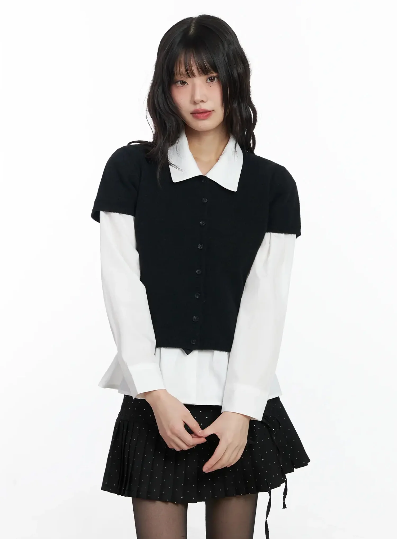 Short Sleeve Knit Top IF505 - Image 6