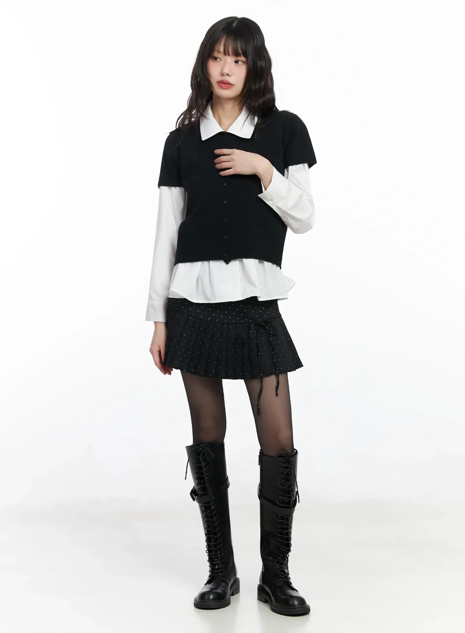 Short Sleeve Knit Top IF505 - Image 8