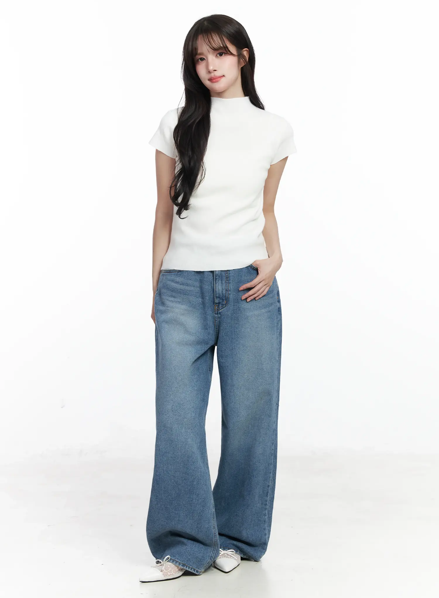 Short Sleeve Knit Top IJ529 - Image 6