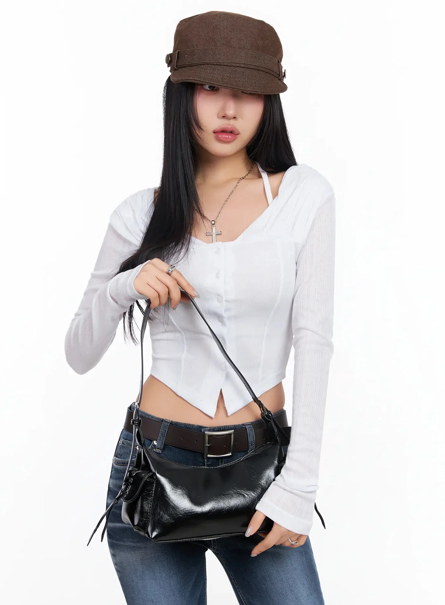 Side Corset Detail Shoulder Bag CA513 - Image 6
