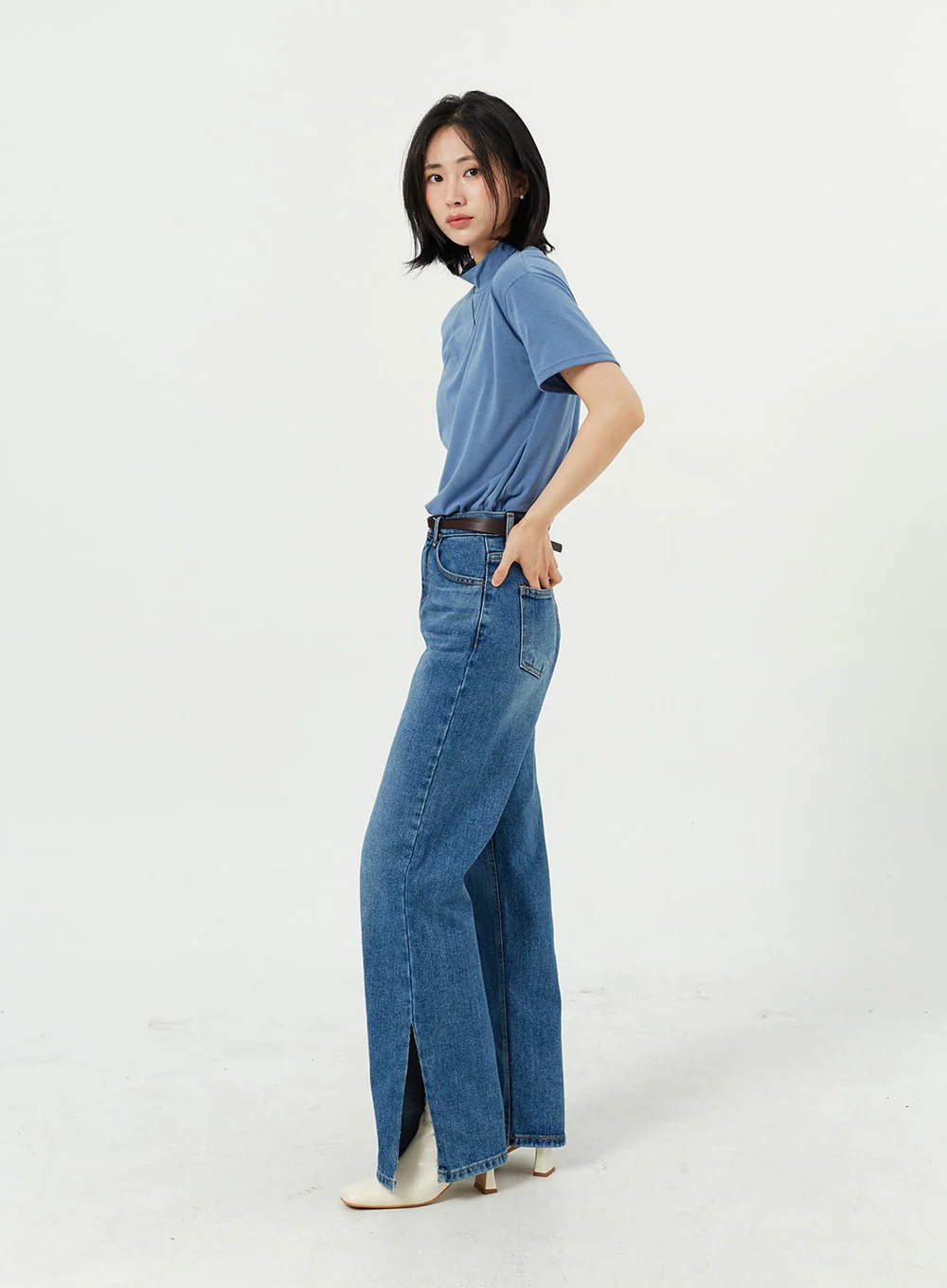 Side Slit Jeans OM308 - Image 9