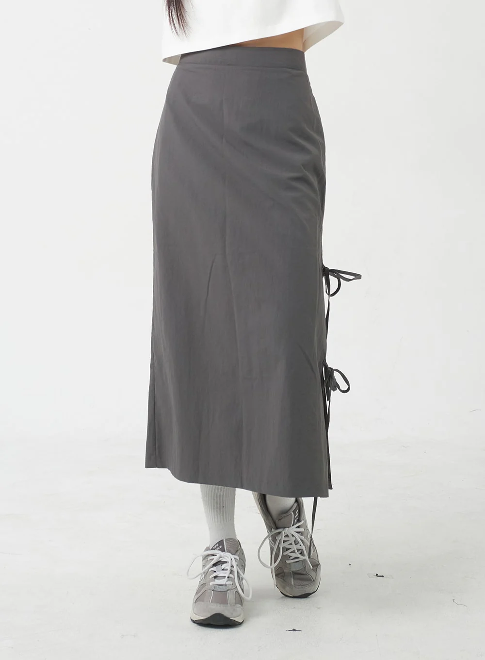 Side Slit Nylon Maxi Skirt BY312 - Image 2