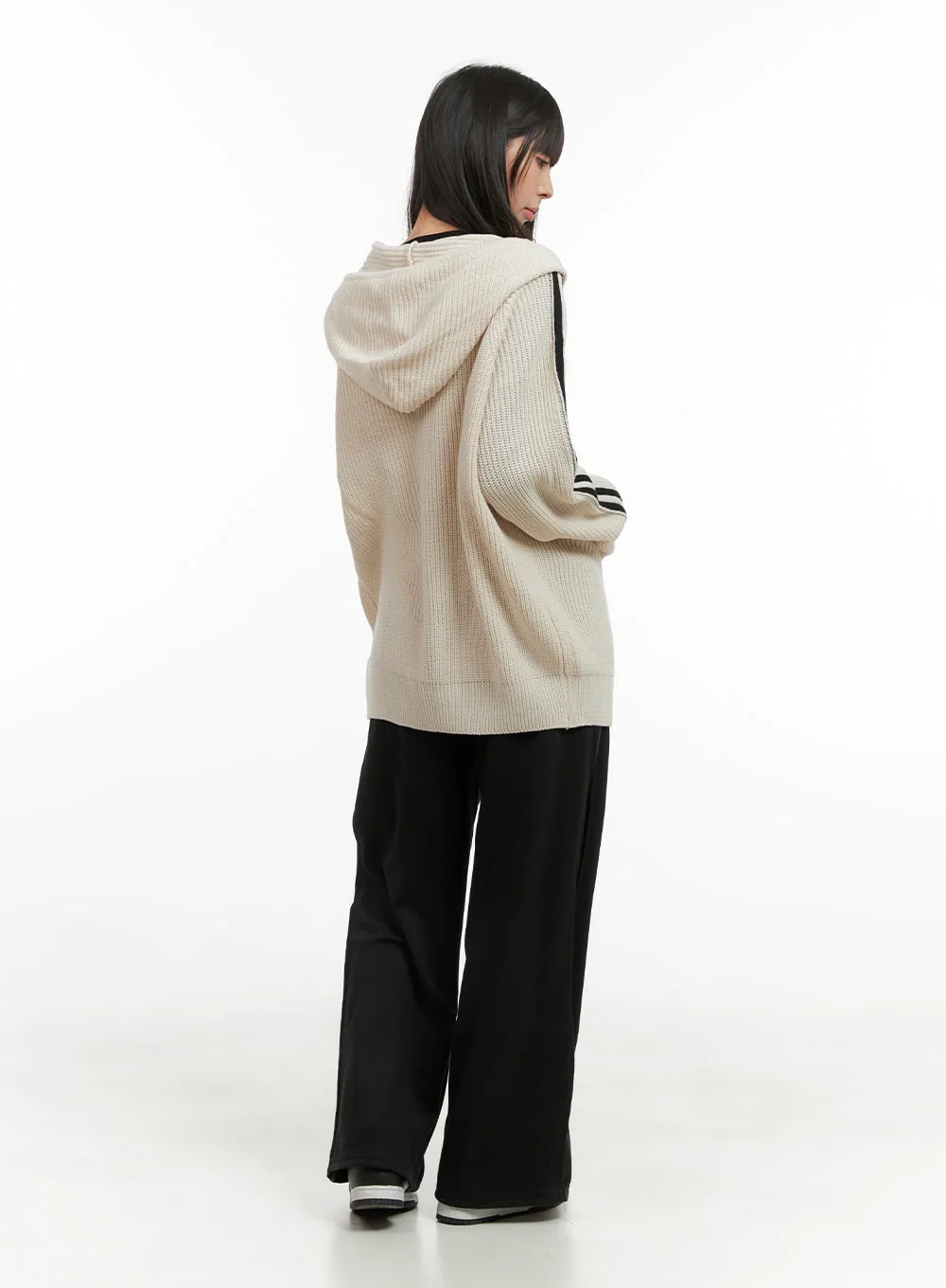 Side Stripe Knit Sweater Jacket CG420 - Image 4