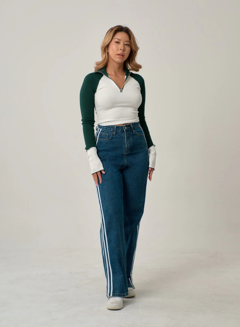Side Stripes Straight Leg Jeans IN22 - Image 4