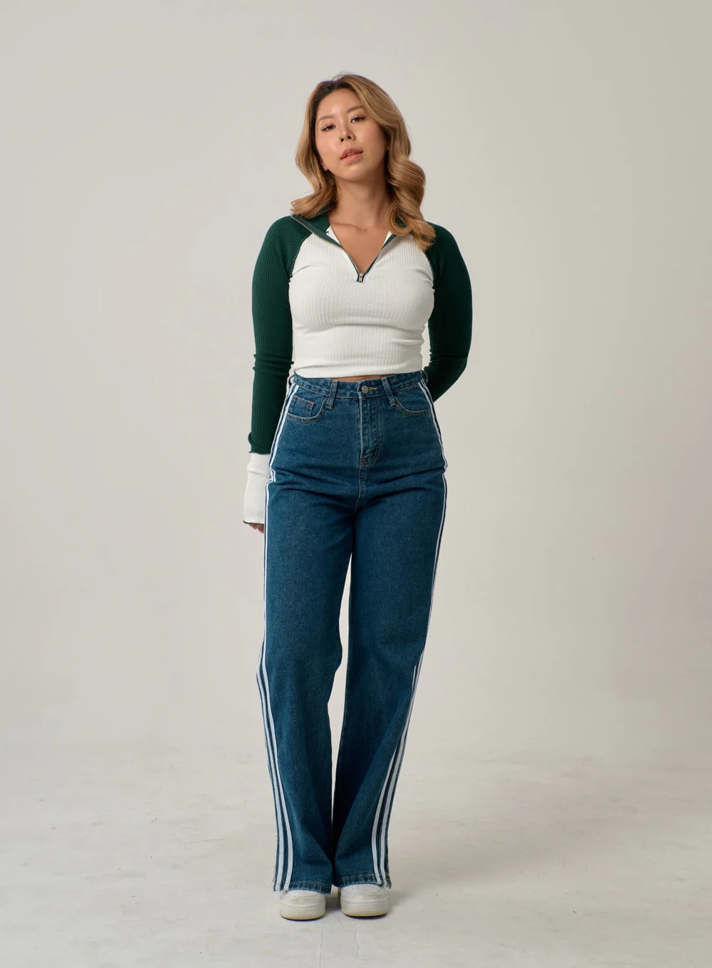 Side Stripes Straight Leg Jeans IN22 - Image 6