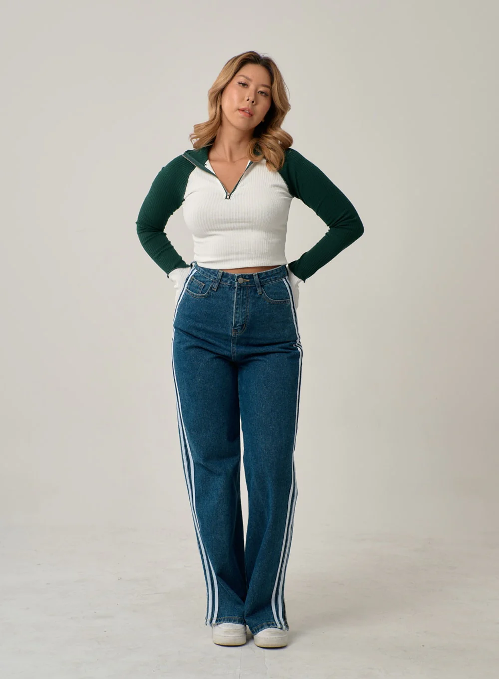 Side Stripes Straight Leg Jeans IN22 - Image 7