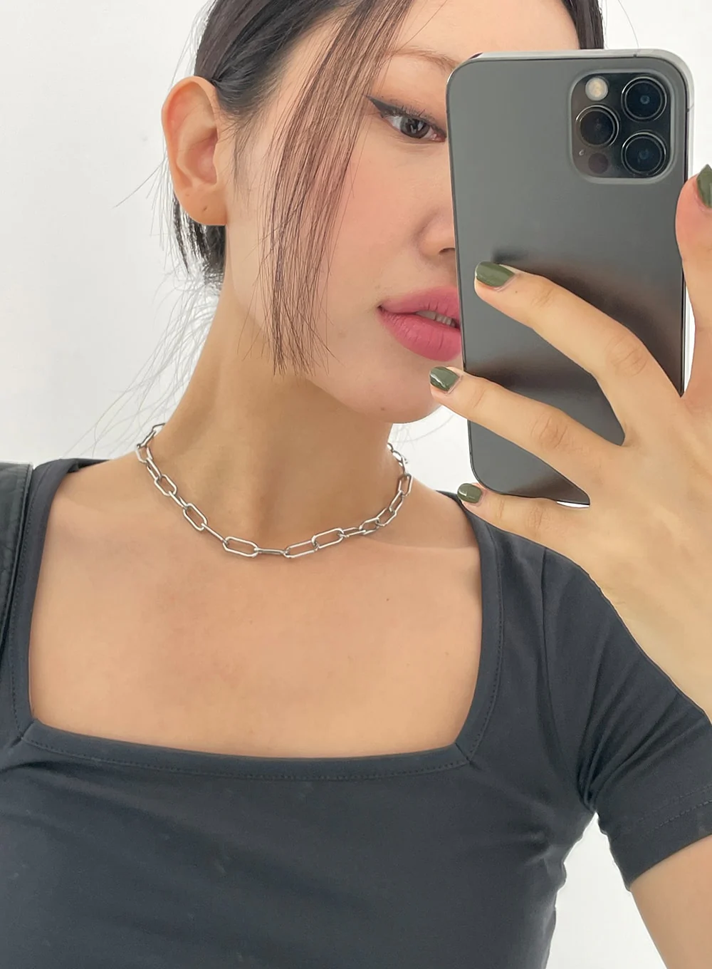 Silver Color Chain Necklace CY323 - Image 3