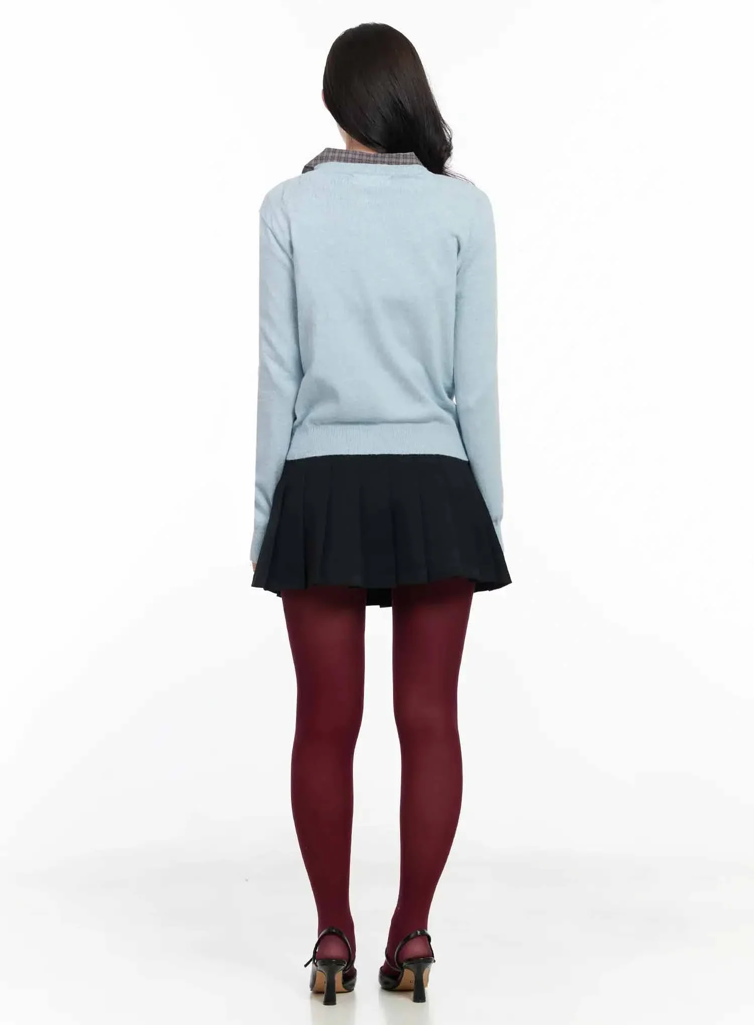 Simple Cashmere V-Neck Knit IJ528 - Image 10