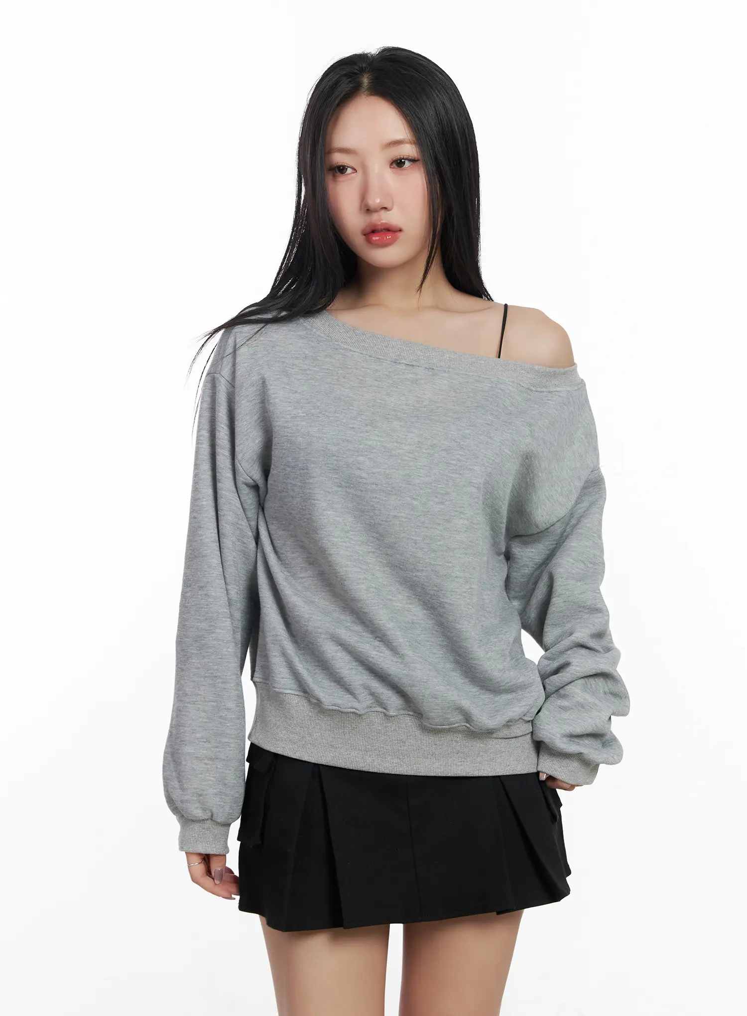 Simple Off-Shoulder Sweatshirt CF503 - Image 11