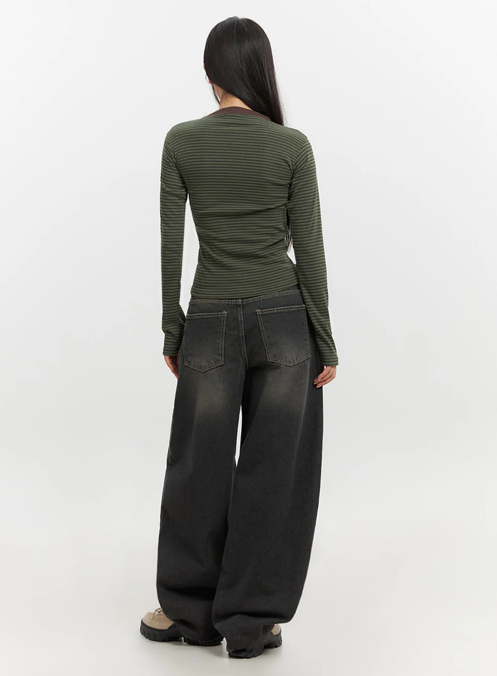Skyla Washed Wide-Leg Baggy Jeans IF511 - Image 10