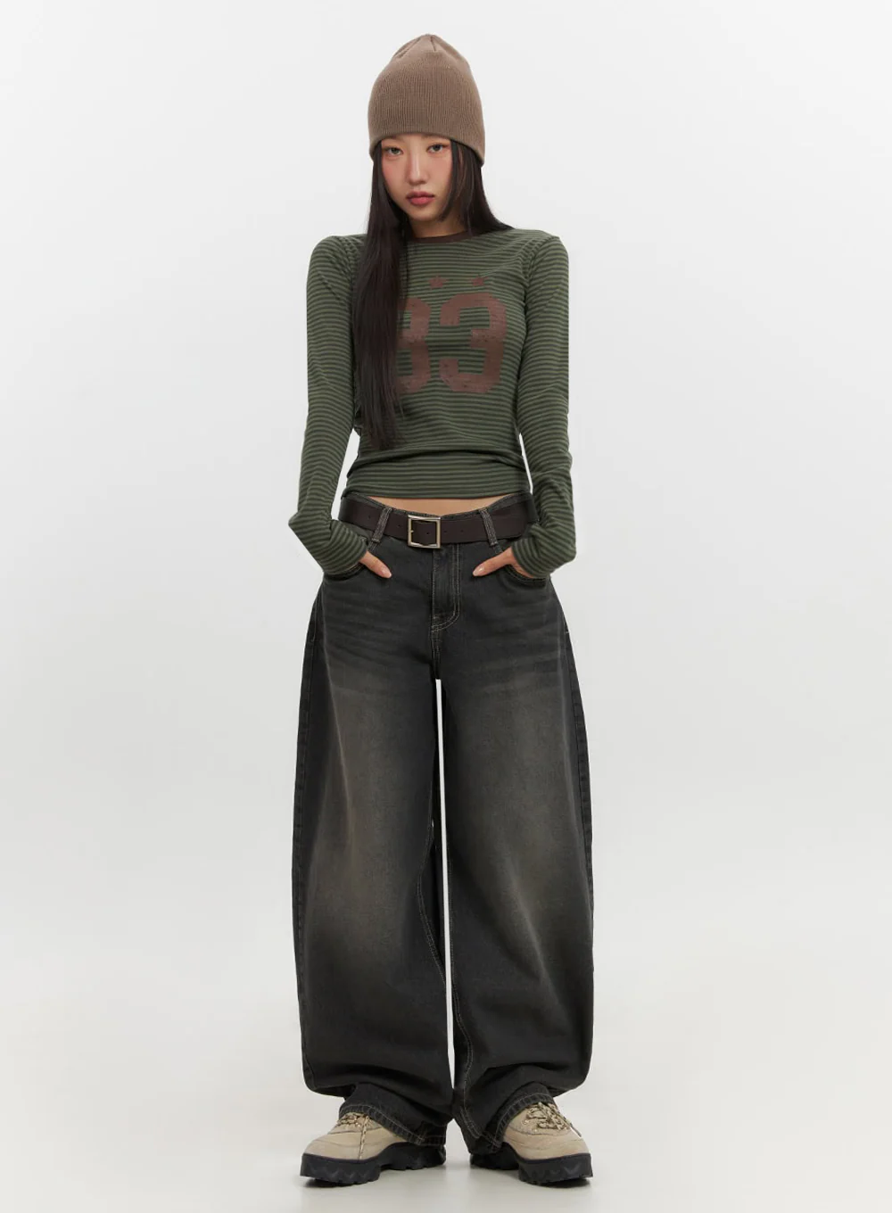 Skyla Washed Wide-Leg Baggy Jeans IF511 - Image 3