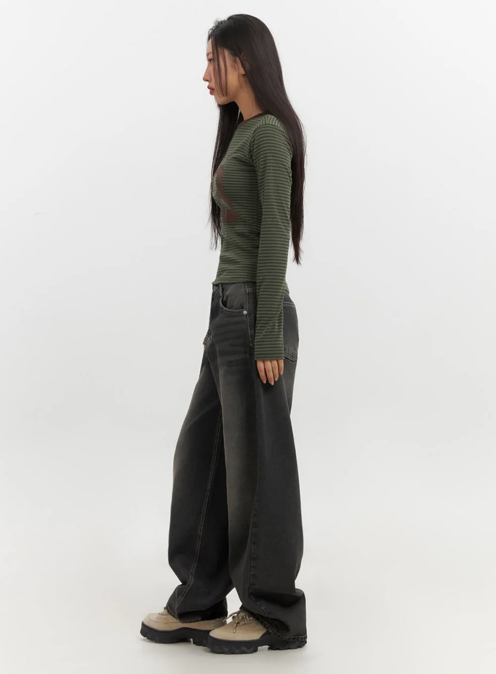 Skyla Washed Wide-Leg Baggy Jeans IF511 - Image 9