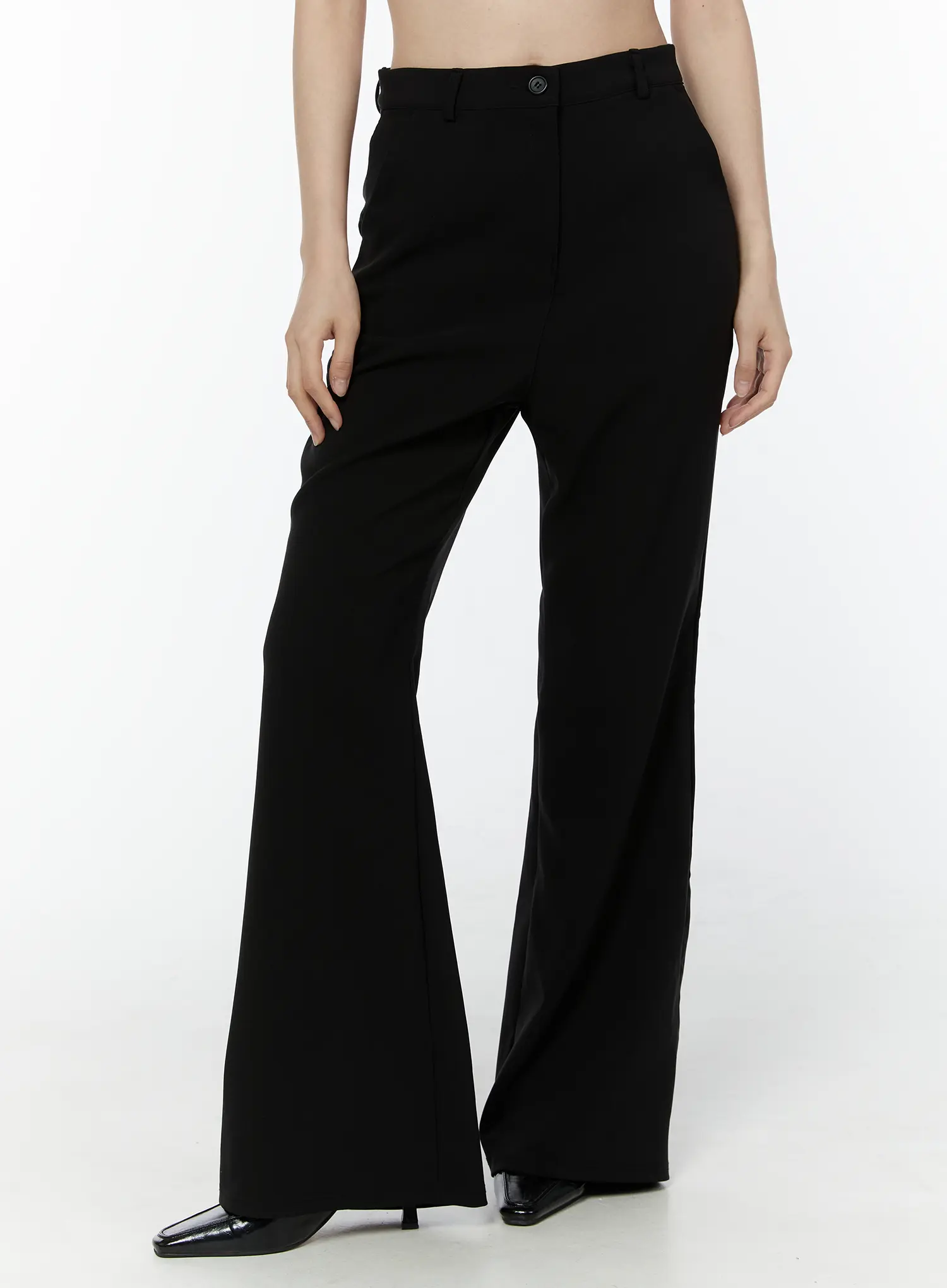 Sleek High-Waisted Bootcut Slacks IU503 - Image 4