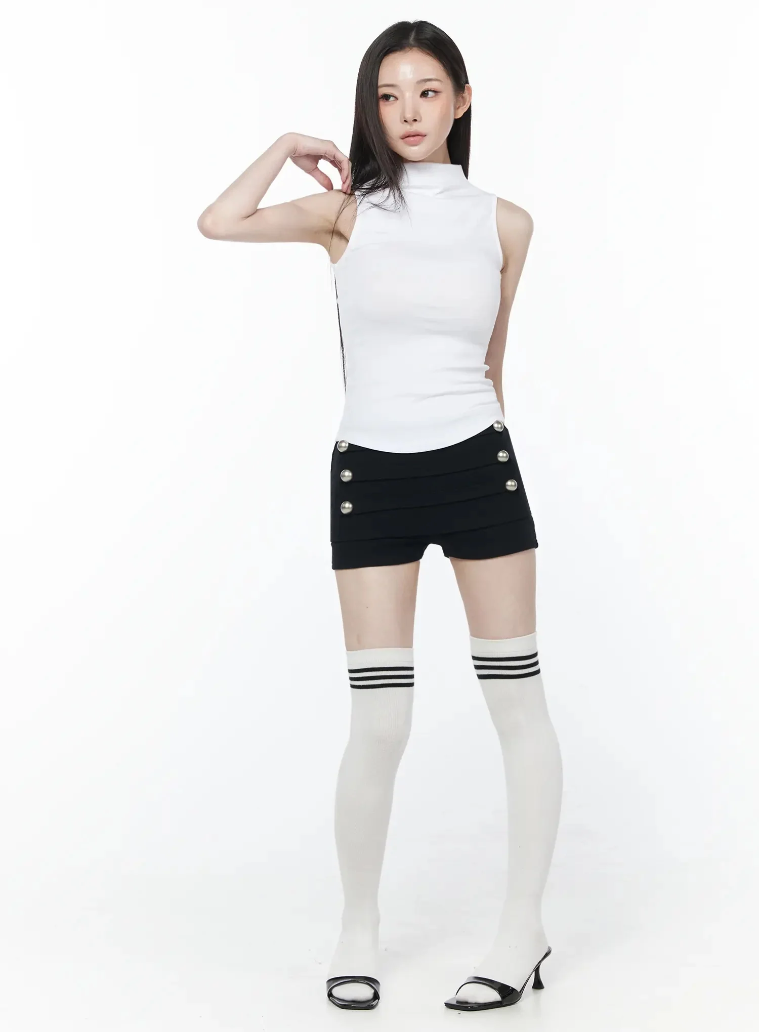 Sleeveless Mock Neck Top IU512 - Image 2
