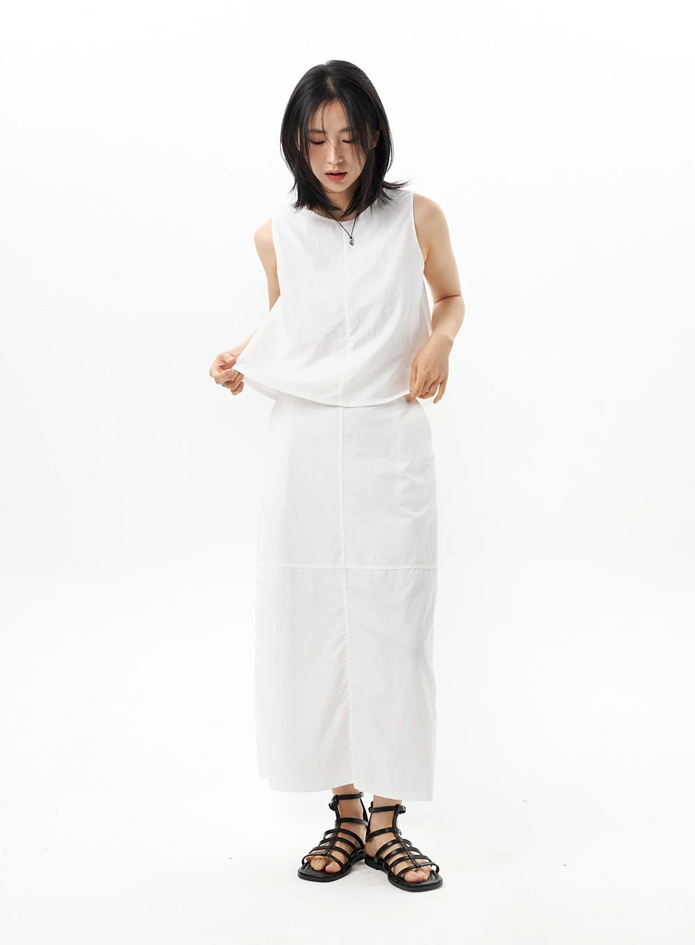 Sleeveless Nylon Blouse OU314 - Image 2