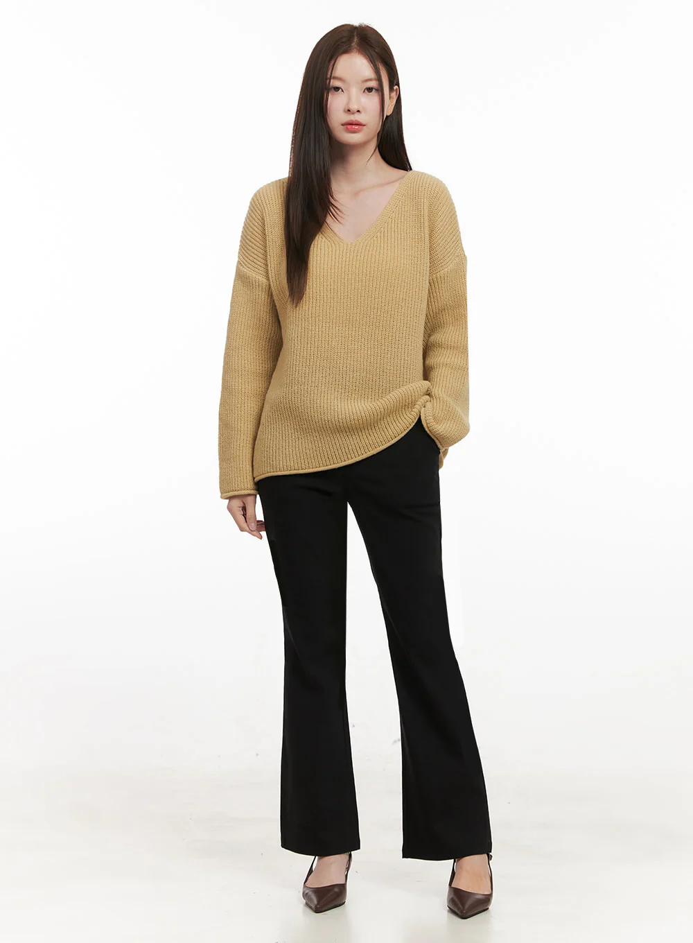 Slim-Fit Flared Slacks IF505 - Image 5