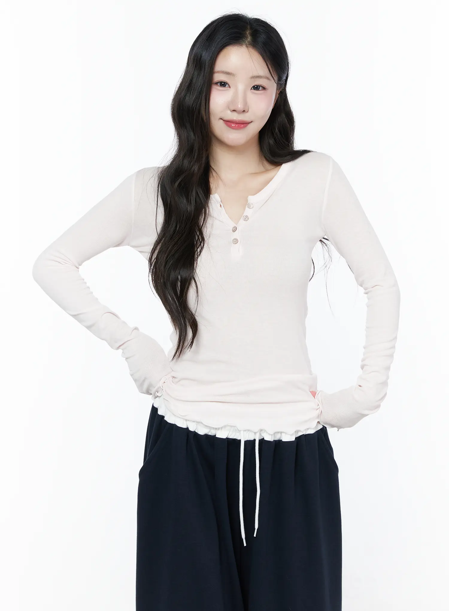 Slim-Fit Henly Neck Long Sleeve Tee IU525 - Image 12