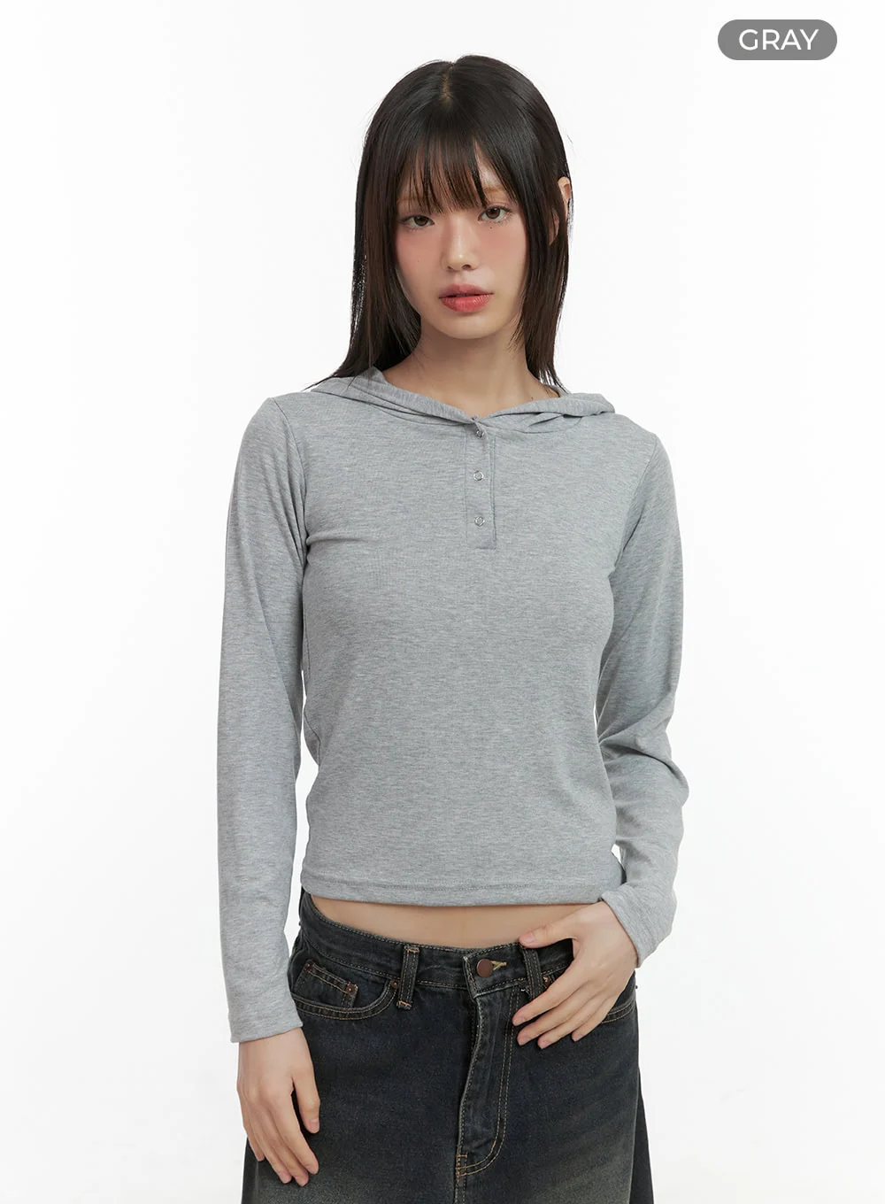 Slim Fit Hooded Long Sleeve Top CO410 - Image 7