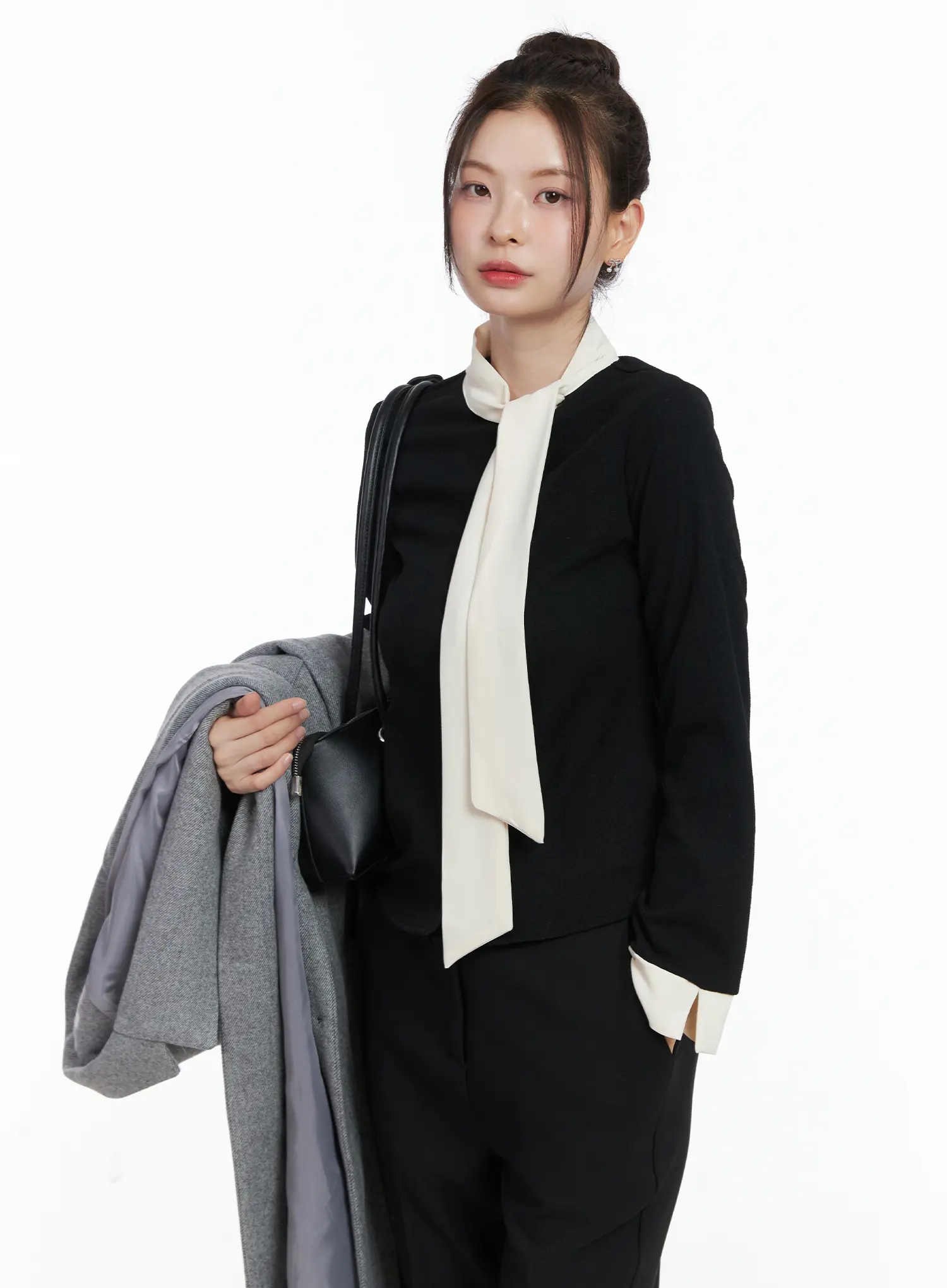 Slim-Fit Long Sleeve Scarf Blouse CN519