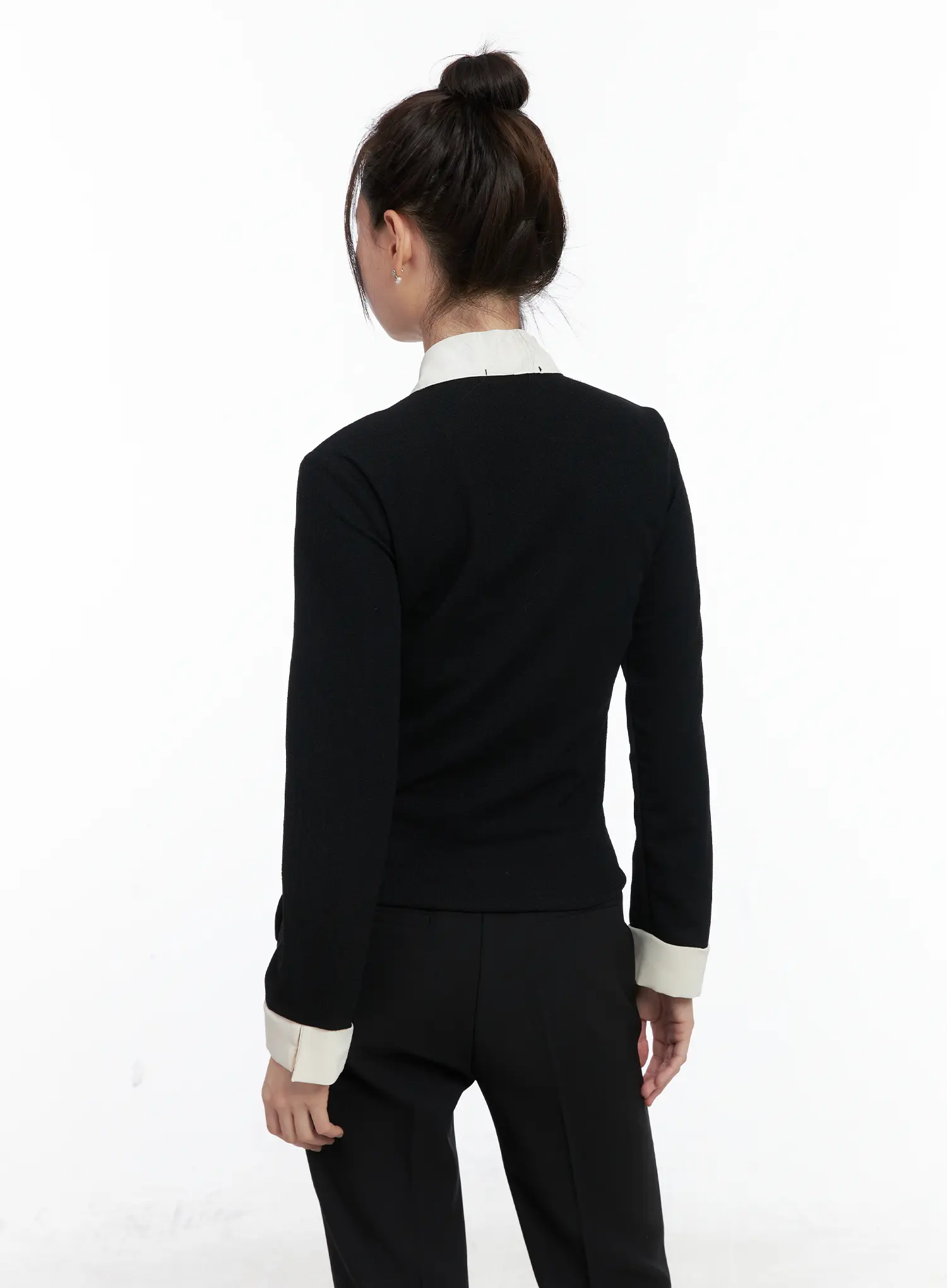 Slim-Fit Long Sleeve Scarf Blouse CN519 - Image 8
