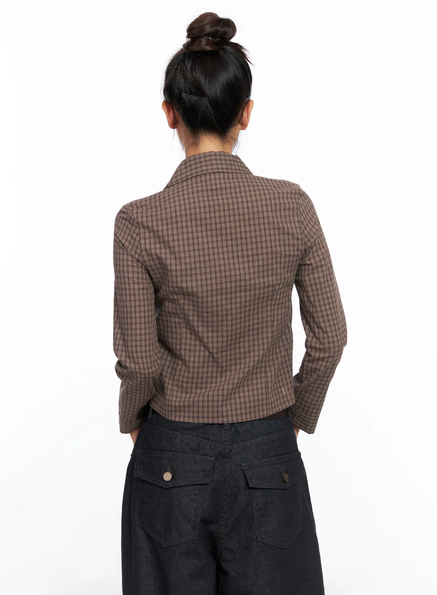 Slim Fit Plaid Long Sleeve Shirt CO515 - Image 6