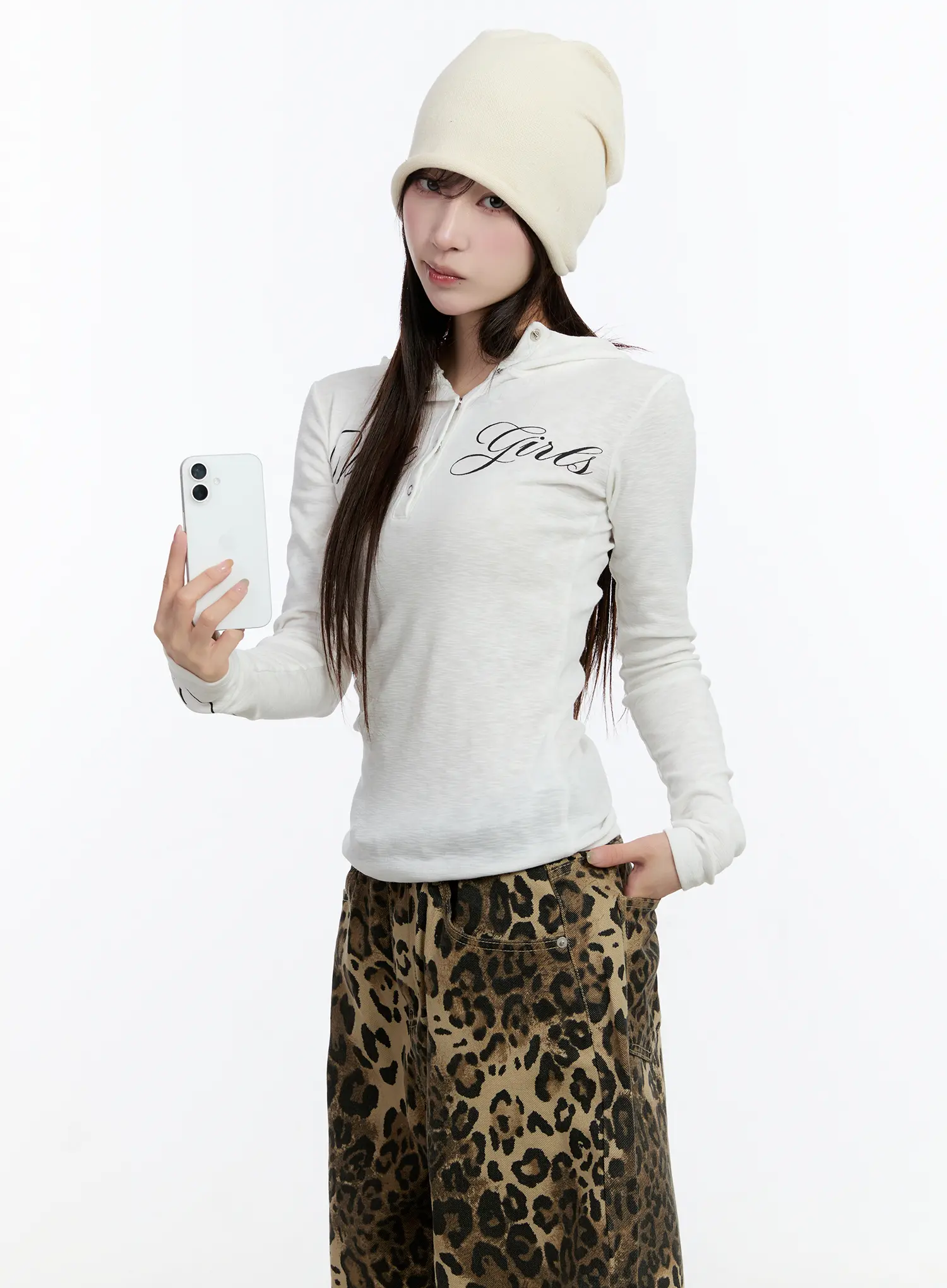 Slim Fit Printed Hoodie CN524