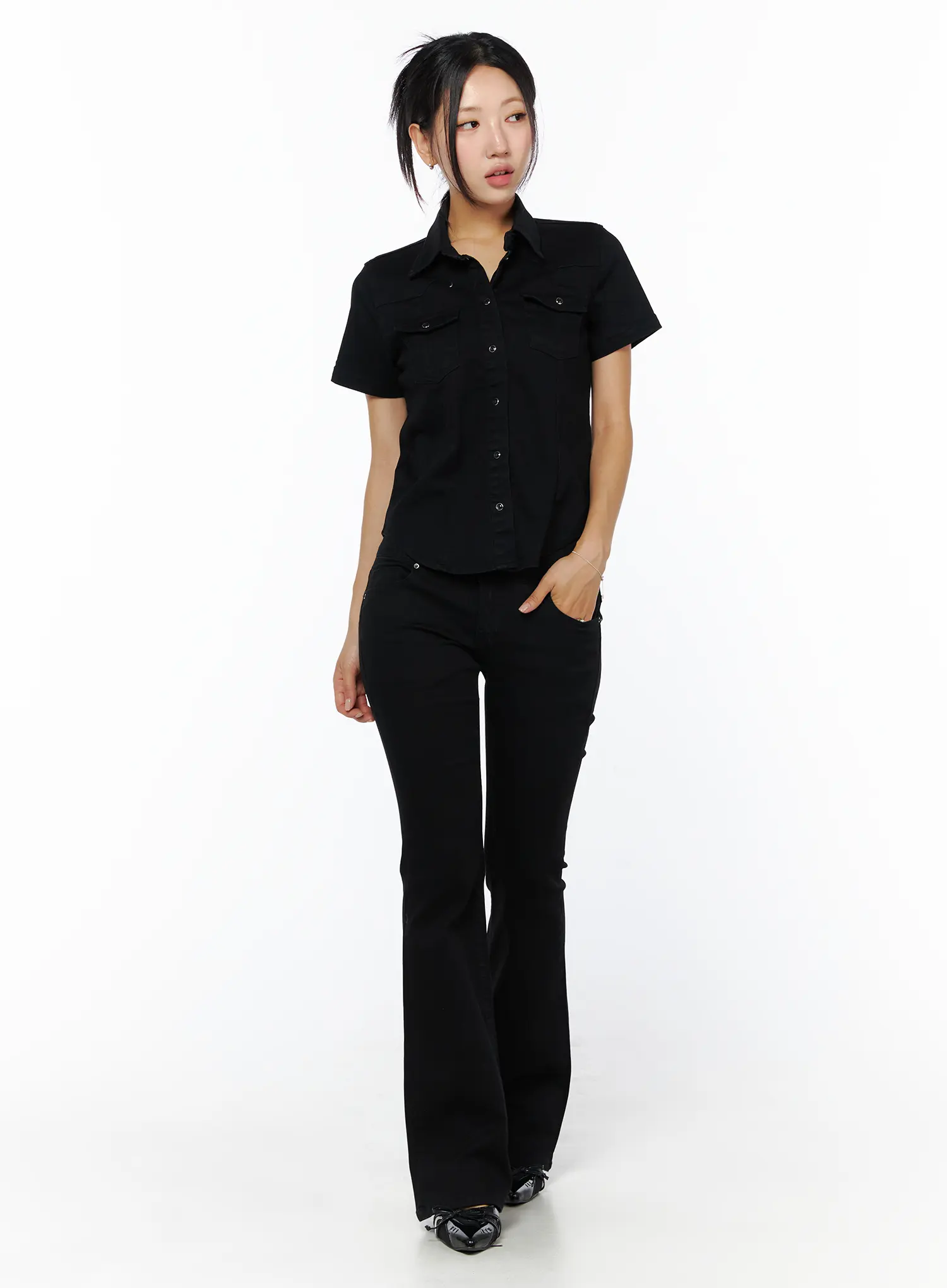 Slim Fit Short Sleeve Button-Up CU512 - Image 2