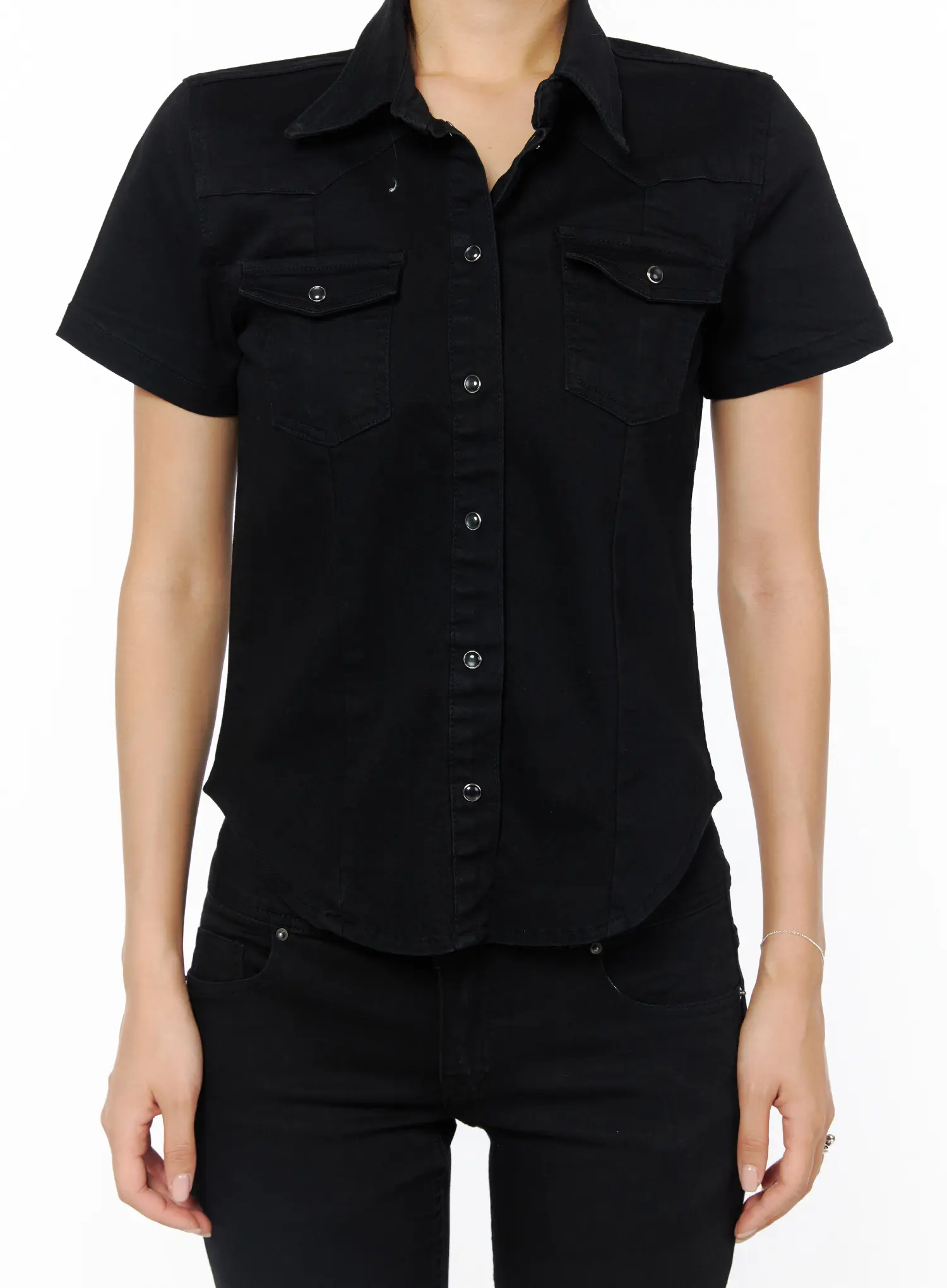 Slim Fit Short Sleeve Button-Up CU512 - Image 7