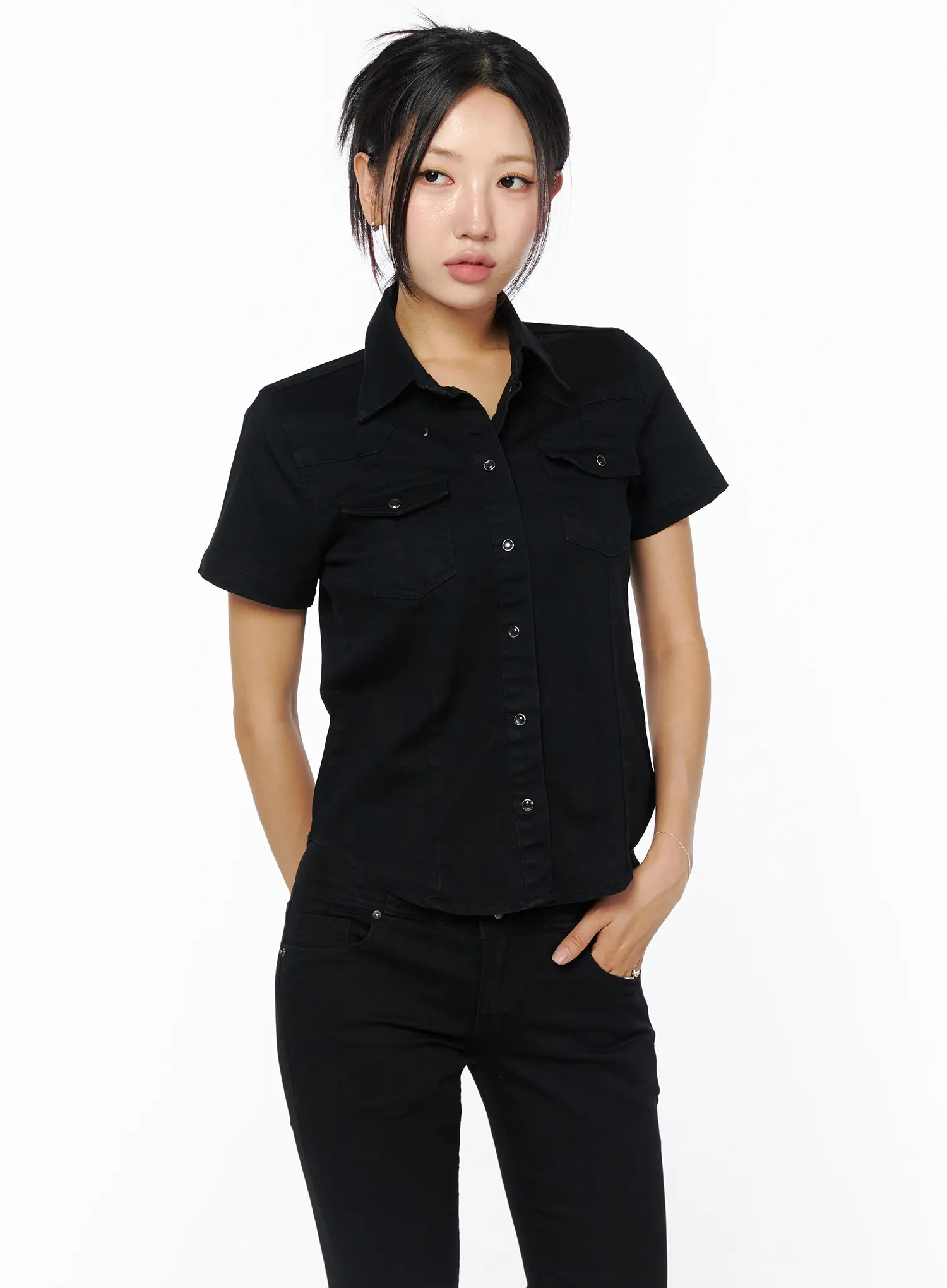 Slim Fit Short Sleeve Button-Up CU512 - Image 8