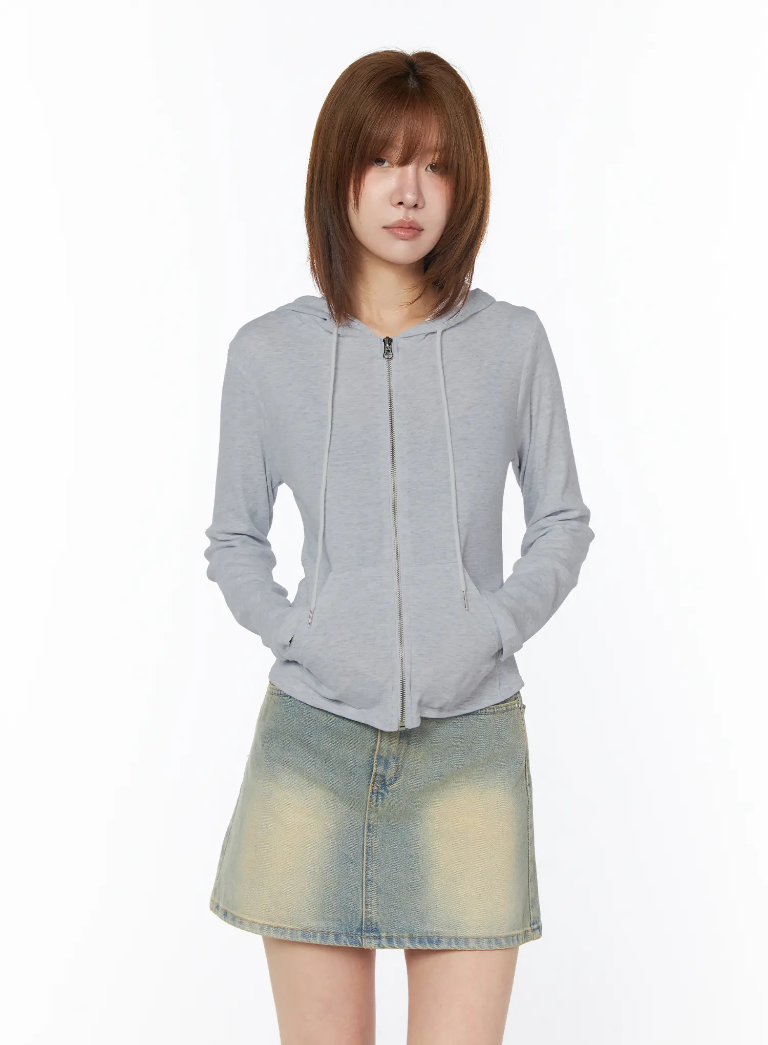 Slim Fit Zip-Up Hoodie CY527 - Image 11